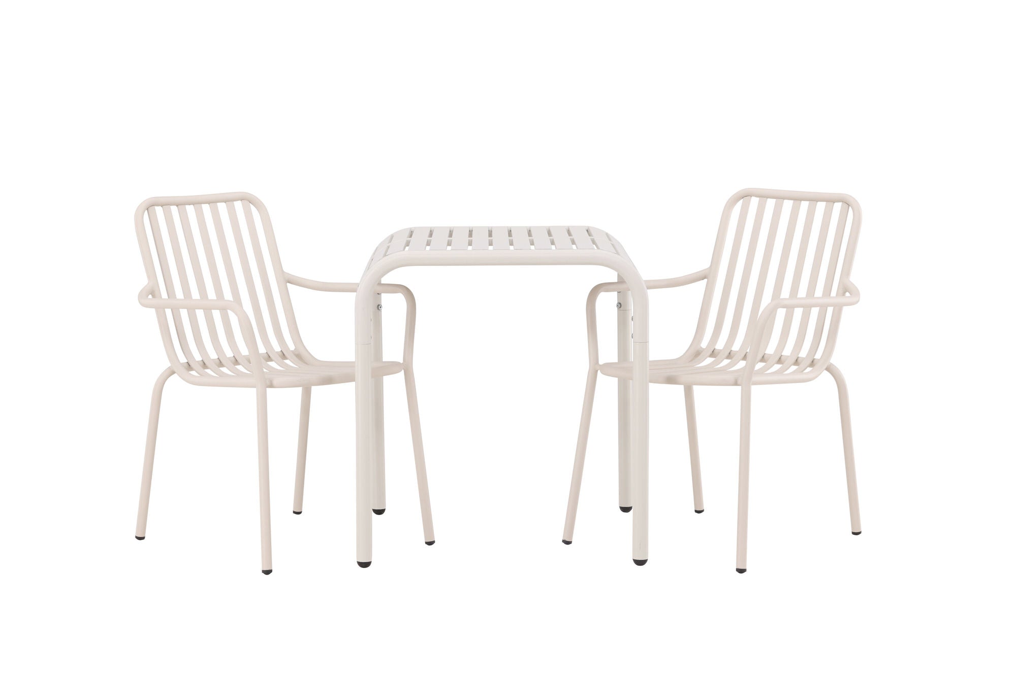 Venture Home Borneo Cafebord Aluminium - Beige / Kvadrat 70*70* +Peking Diningchair Aluminium - Beige / _2