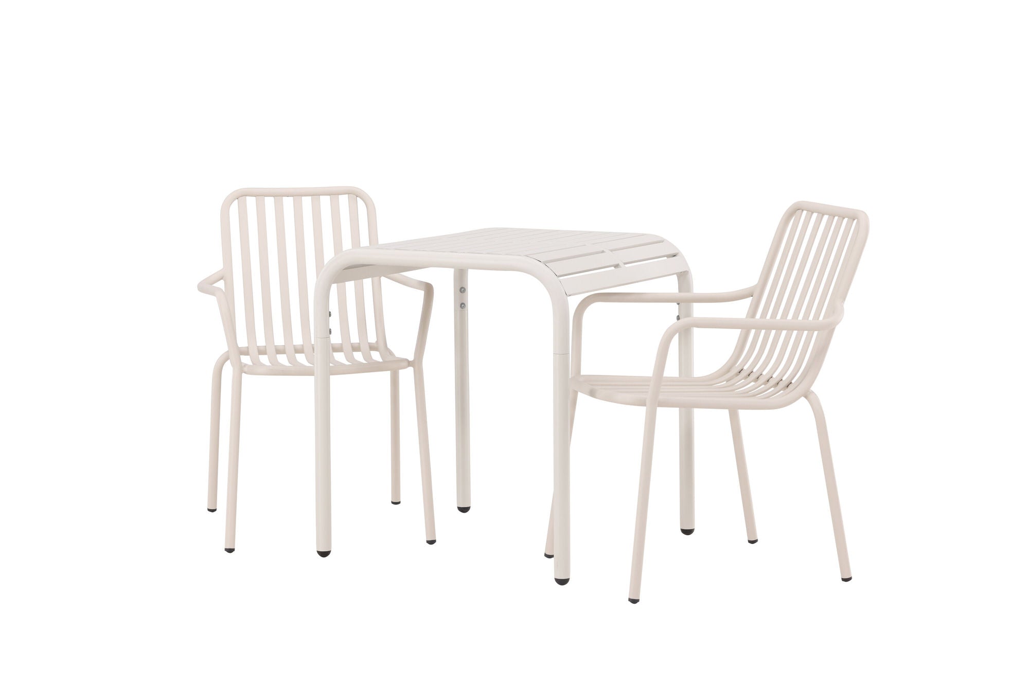 Venture Home Borneo Cafebord Aluminium - Beige / Kvadrat 70*70* +Peking Diningchair Aluminium - Beige / _2