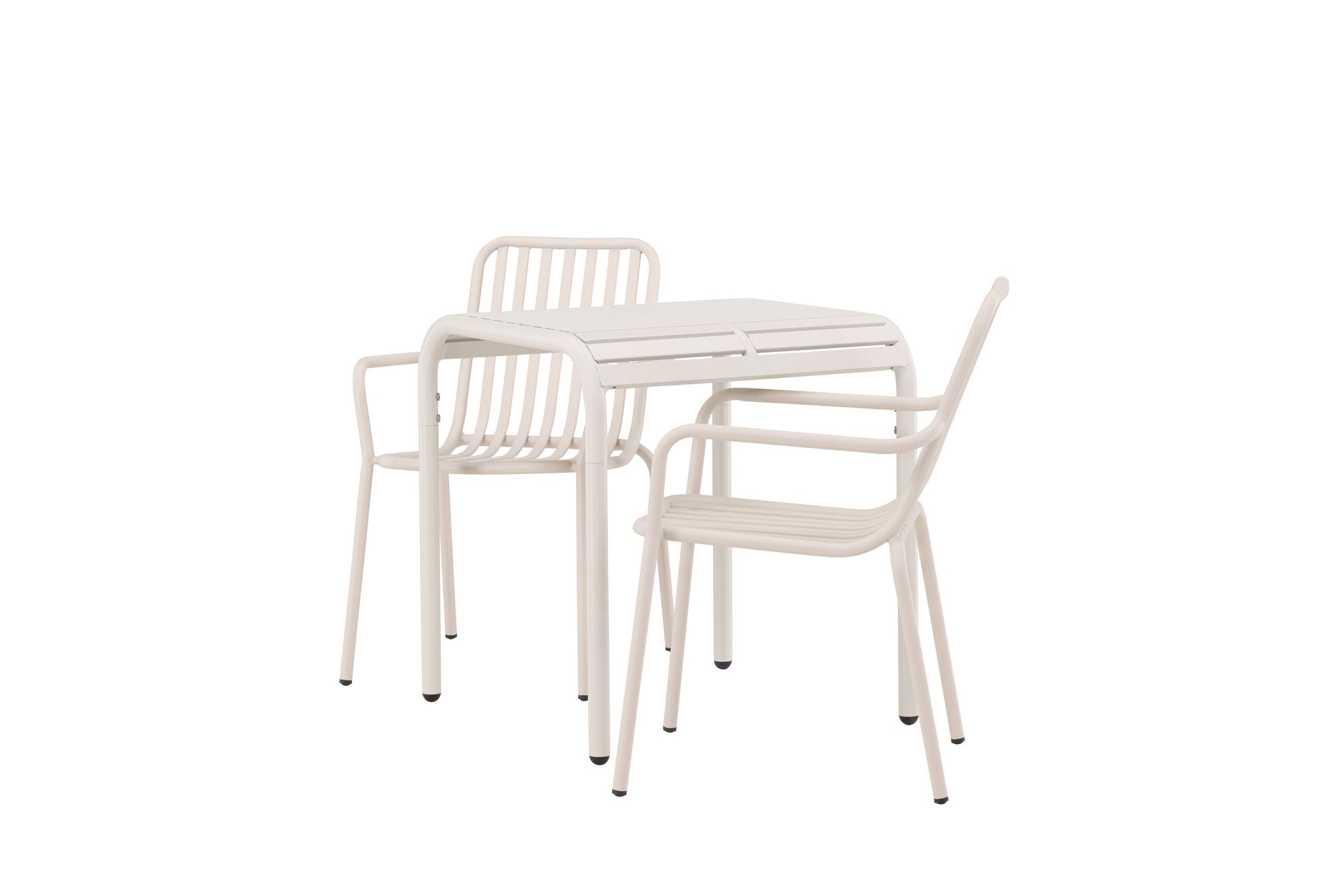 Venture Home Borneo Cafebord Aluminium - Beige / Kvadrat 70*70* +Peking Diningchair Aluminium - Beige / _2