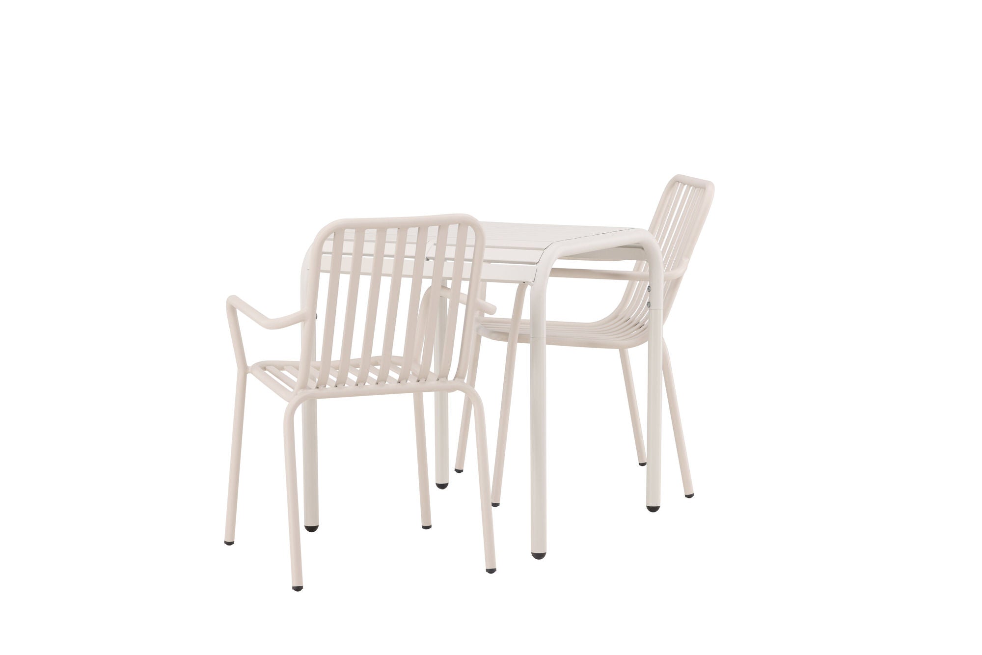 Venture Home Borneo Cafebord Aluminium - Beige / Kvadrat 70*70* +Peking Diningchair Aluminium - Beige / _2