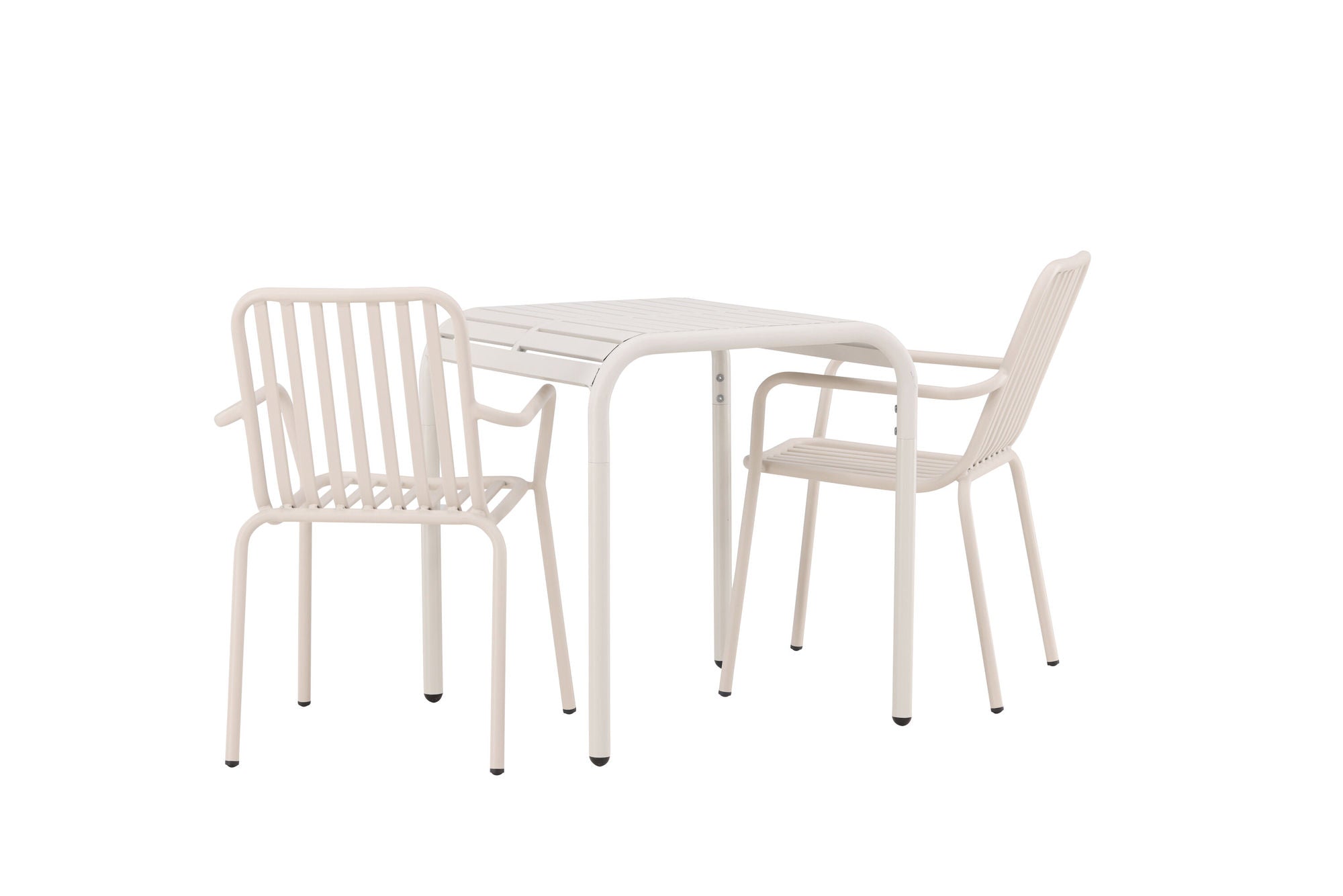 Venture Home Borneo Cafebord Aluminium - Beige / Kvadrat 70*70* +Peking Diningchair Aluminium - Beige / _2