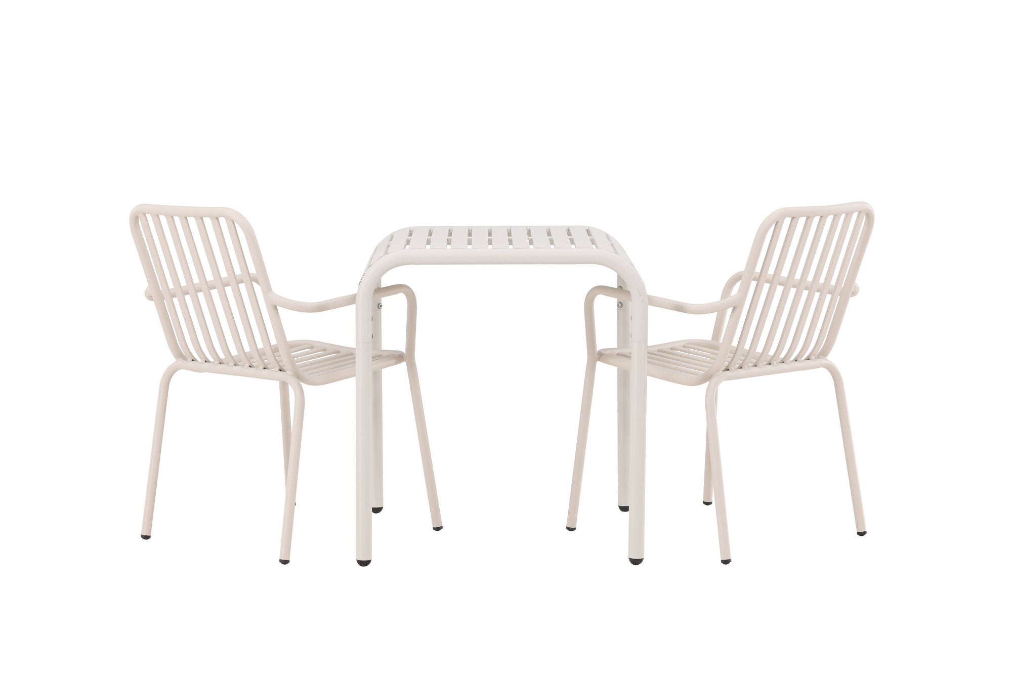 Venture Home Borneo Cafebord Aluminium - Beige / Kvadrat 70*70* +Peking Diningchair Aluminium - Beige / _2
