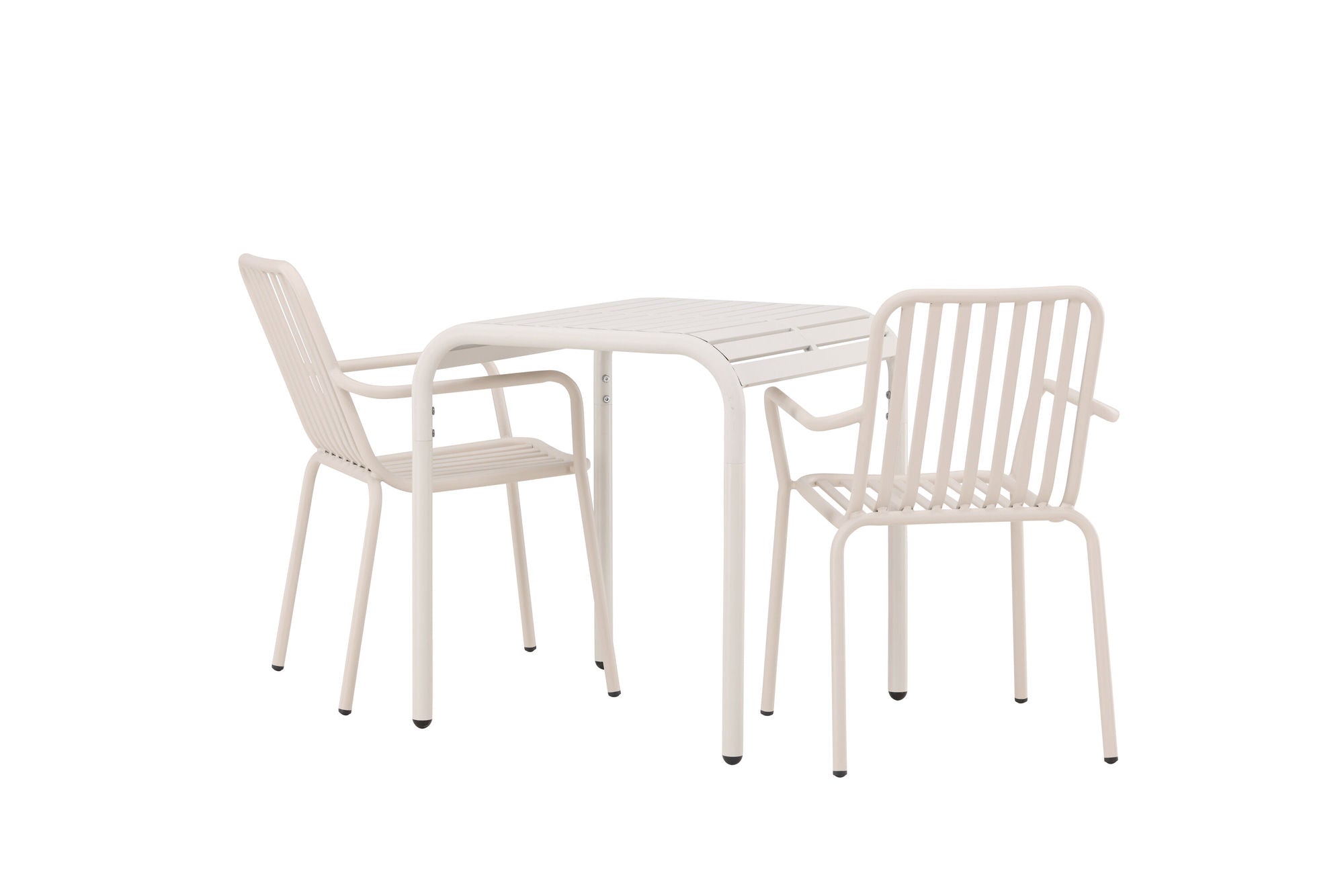 Venture Home Borneo Cafebord Aluminium - Beige / Kvadrat 70*70* +Peking Diningchair Aluminium - Beige / _2