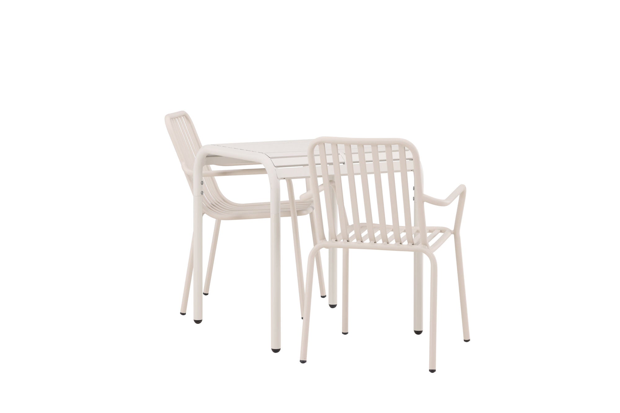 Venture Home Borneo Cafebord Aluminium - Beige / Kvadrat 70*70* +Peking Diningchair Aluminium - Beige / _2