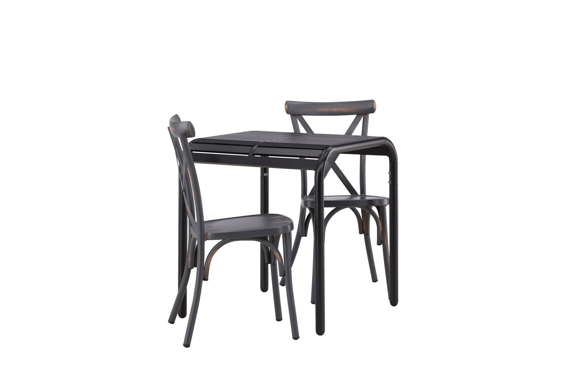 Venture Home Borneo Cafebord Aluminium - Black / Kvadrat 70*70* +Tablas Diningchair Aluminium - Black / _2