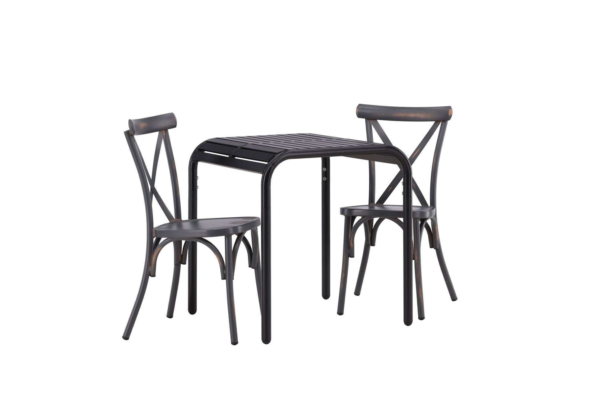 Venture Home Borneo Cafebord Aluminium - Black / Kvadrat 70*70* +Tablas Diningchair Aluminium - Black / _2