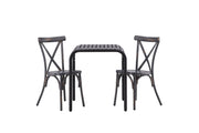 Venture Home Borneo Cafebord Aluminium - Black / Kvadrat 70*70* +Tablas Diningchair Aluminium - Black / _2