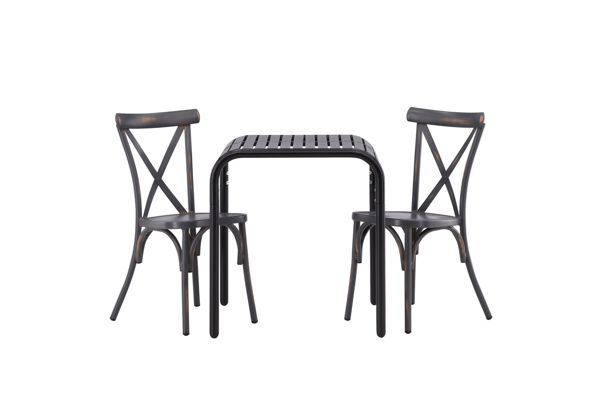 Venture Home Borneo Cafebord Aluminium - Black / Kvadrat 70*70* +Tablas Diningchair Aluminium - Black / _2
