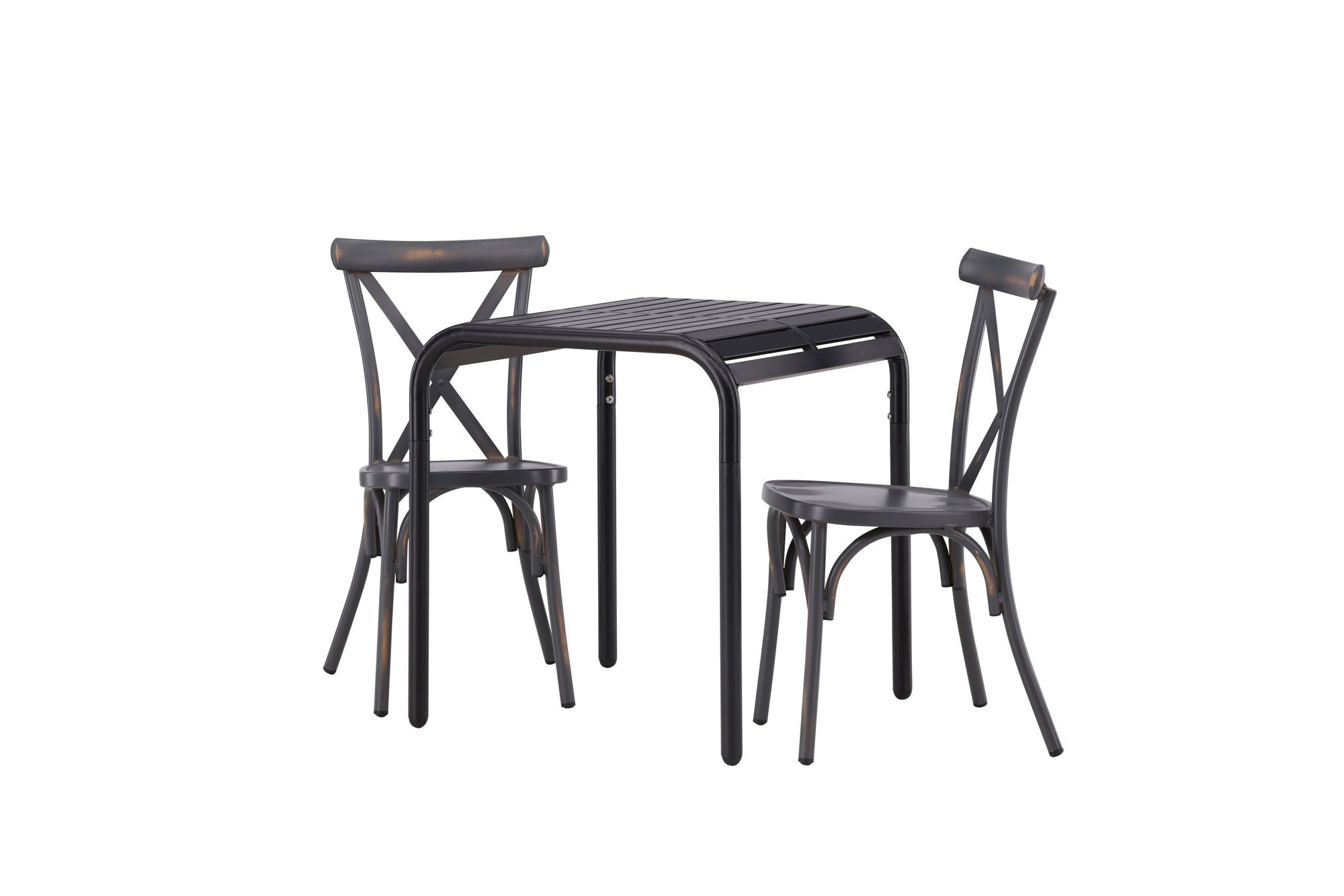 Venture Home Borneo Cafebord Aluminium - Black / Kvadrat 70*70* +Tablas Diningchair Aluminium - Black / _2