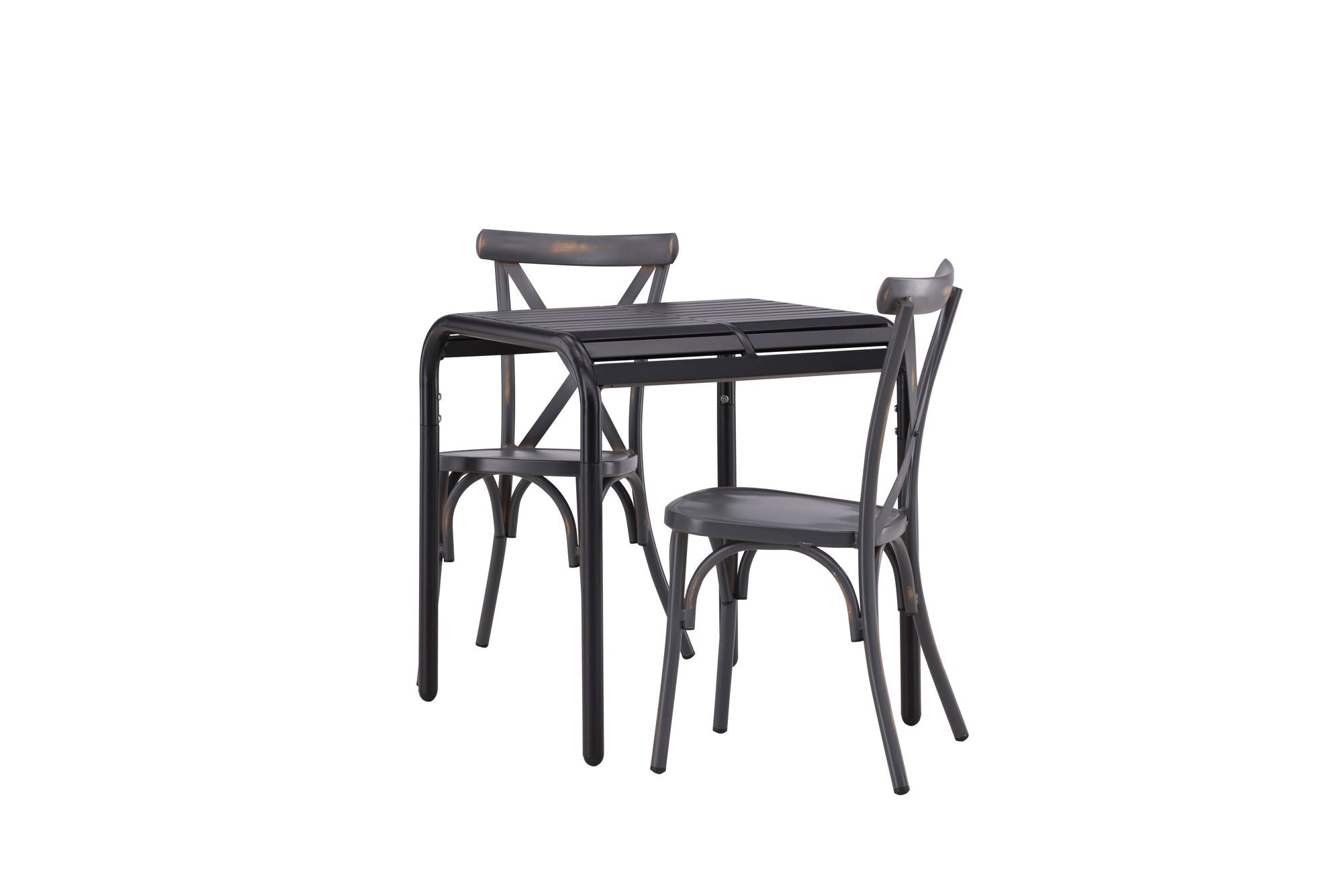 Venture Home Borneo Cafebord Aluminium - Black / Kvadrat 70*70* +Tablas Diningchair Aluminium - Black / _2