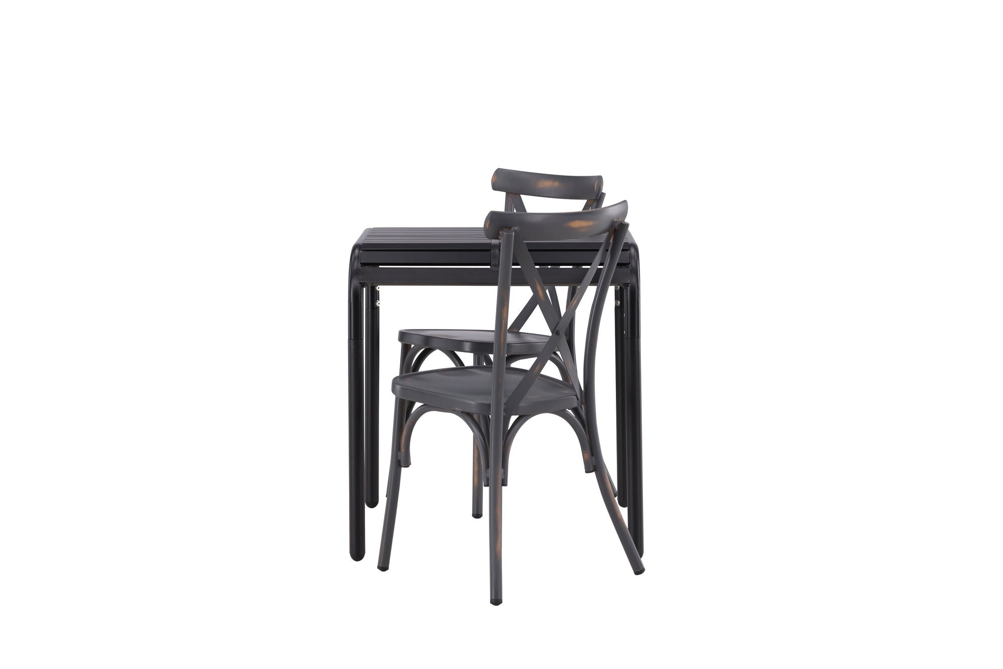 Venture Home Borneo Cafebord Aluminium - Black / Kvadrat 70*70* +Tablas Diningchair Aluminium - Black / _2