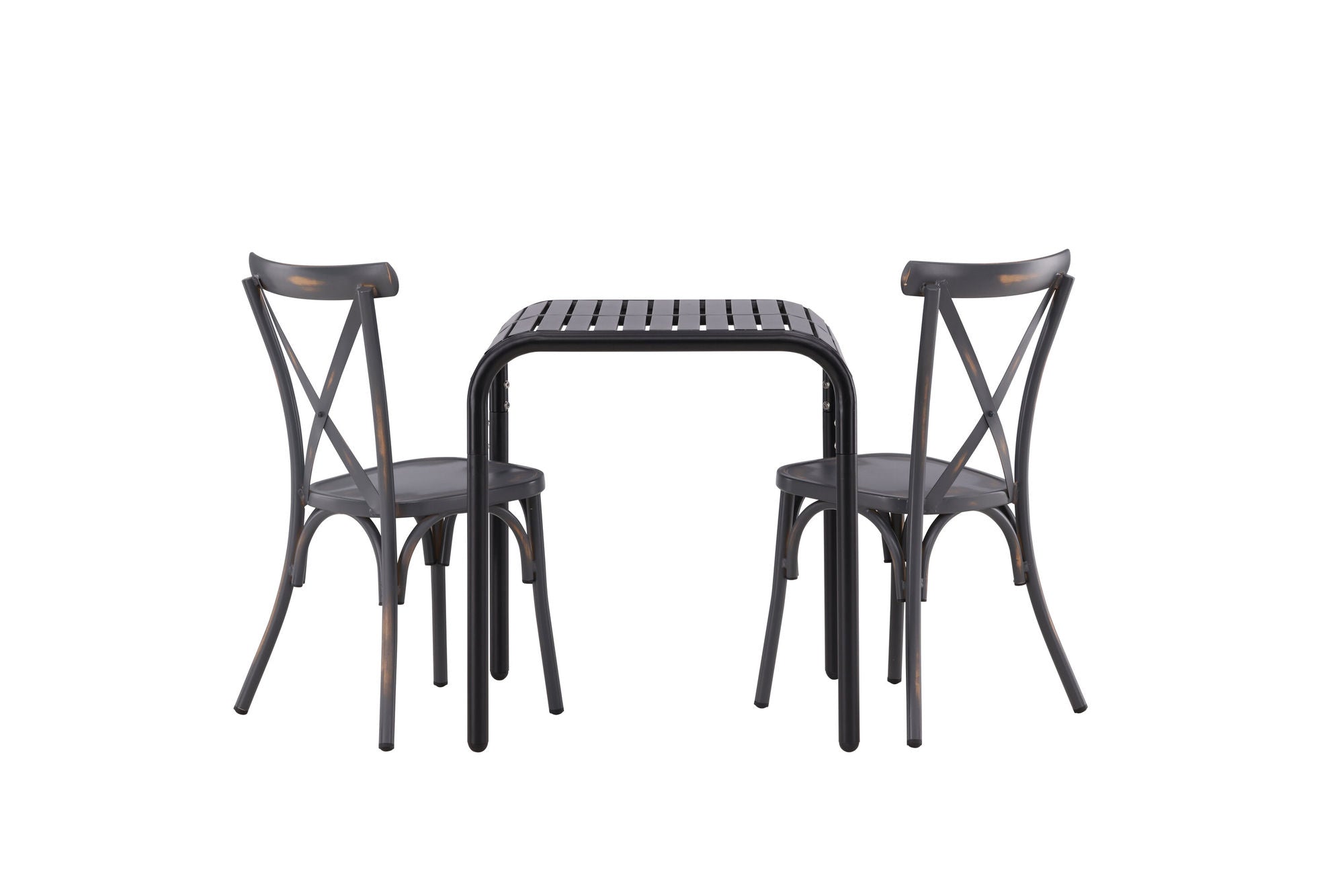 Venture Home Borneo Cafebord Aluminium - Black / Kvadrat 70*70* +Tablas Diningchair Aluminium - Black / _2