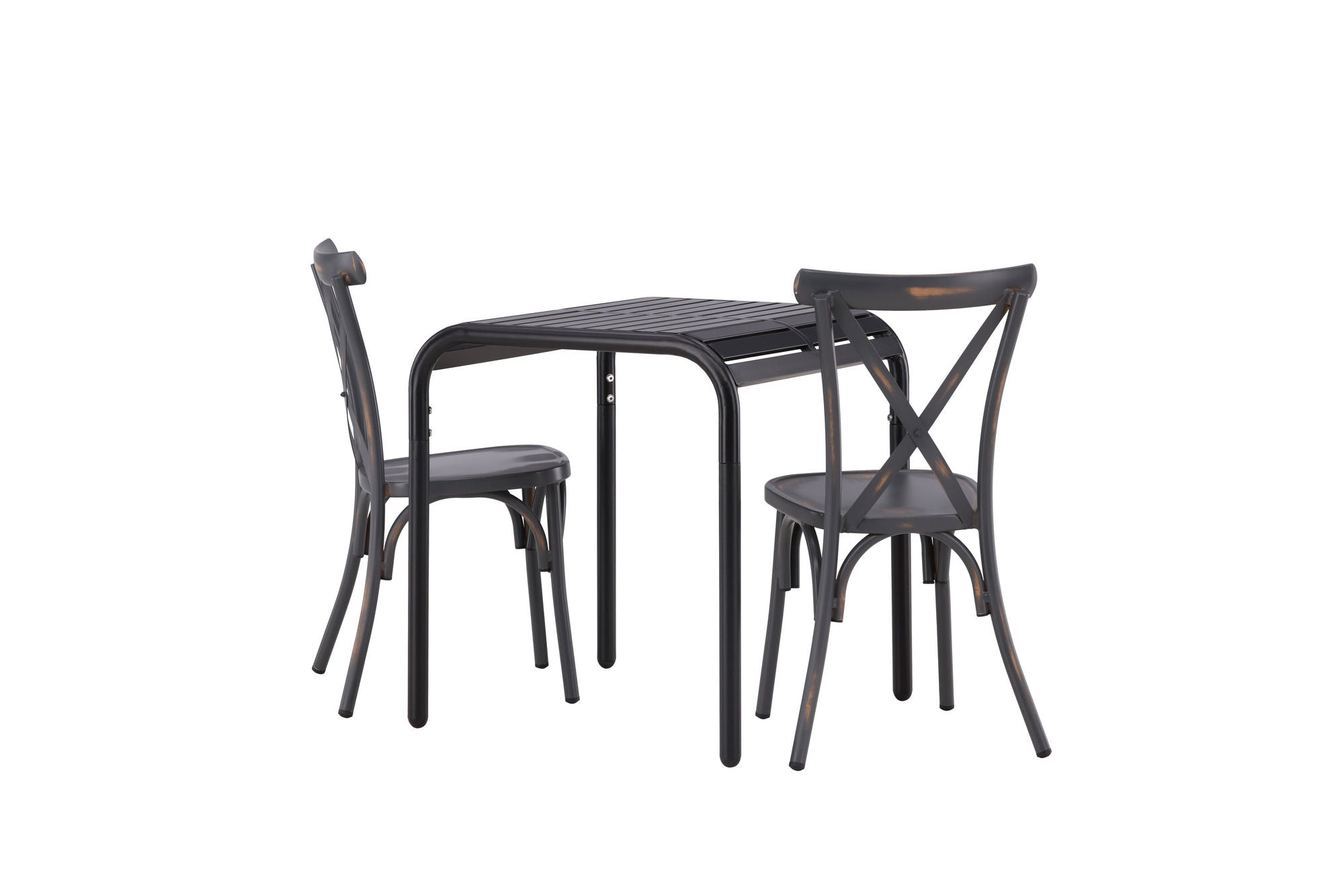 Venture Home Borneo Cafebord Aluminium - Black / Kvadrat 70*70* +Tablas Diningchair Aluminium - Black / _2