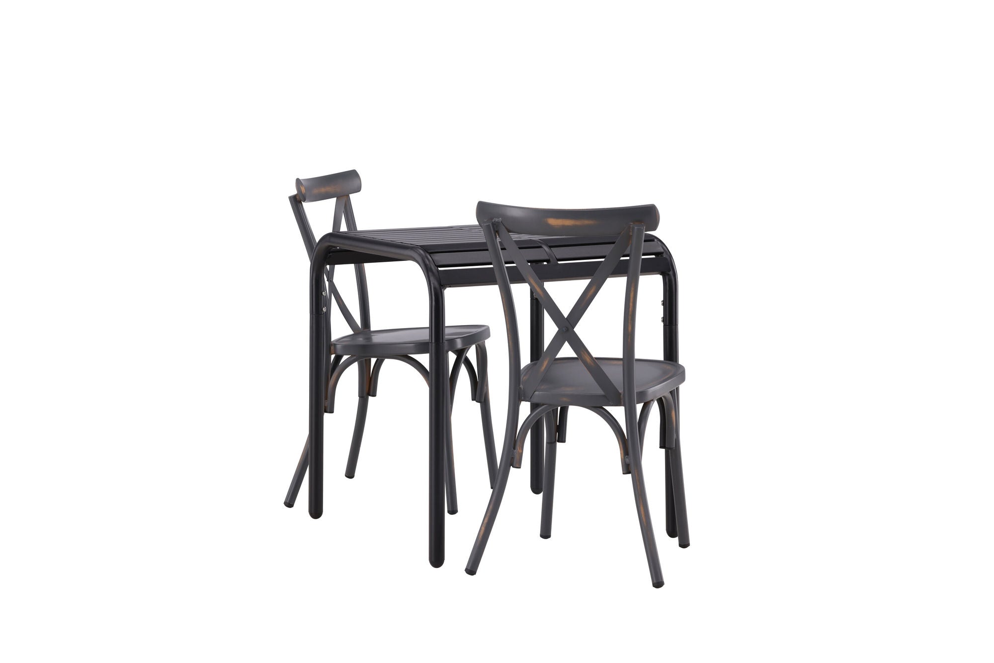 Venture Home Borneo Cafebord Aluminium - Black / Kvadrat 70*70* +Tablas Diningchair Aluminium - Black / _2