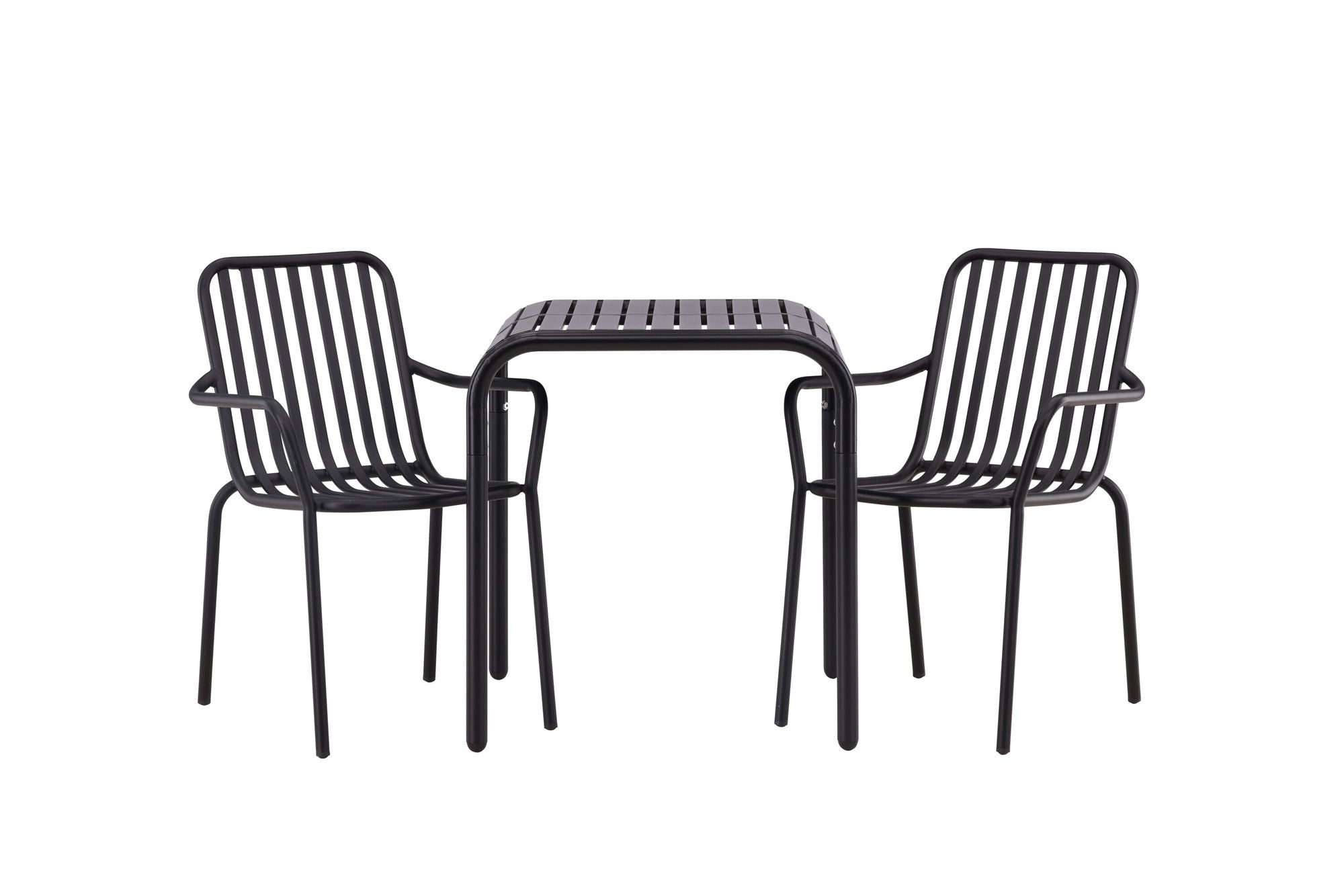 Venture Home Borneo Cafebord Aluminium - Black / Kvadrat 70*70* +Peking Diningchair Aluminium - Black / _2