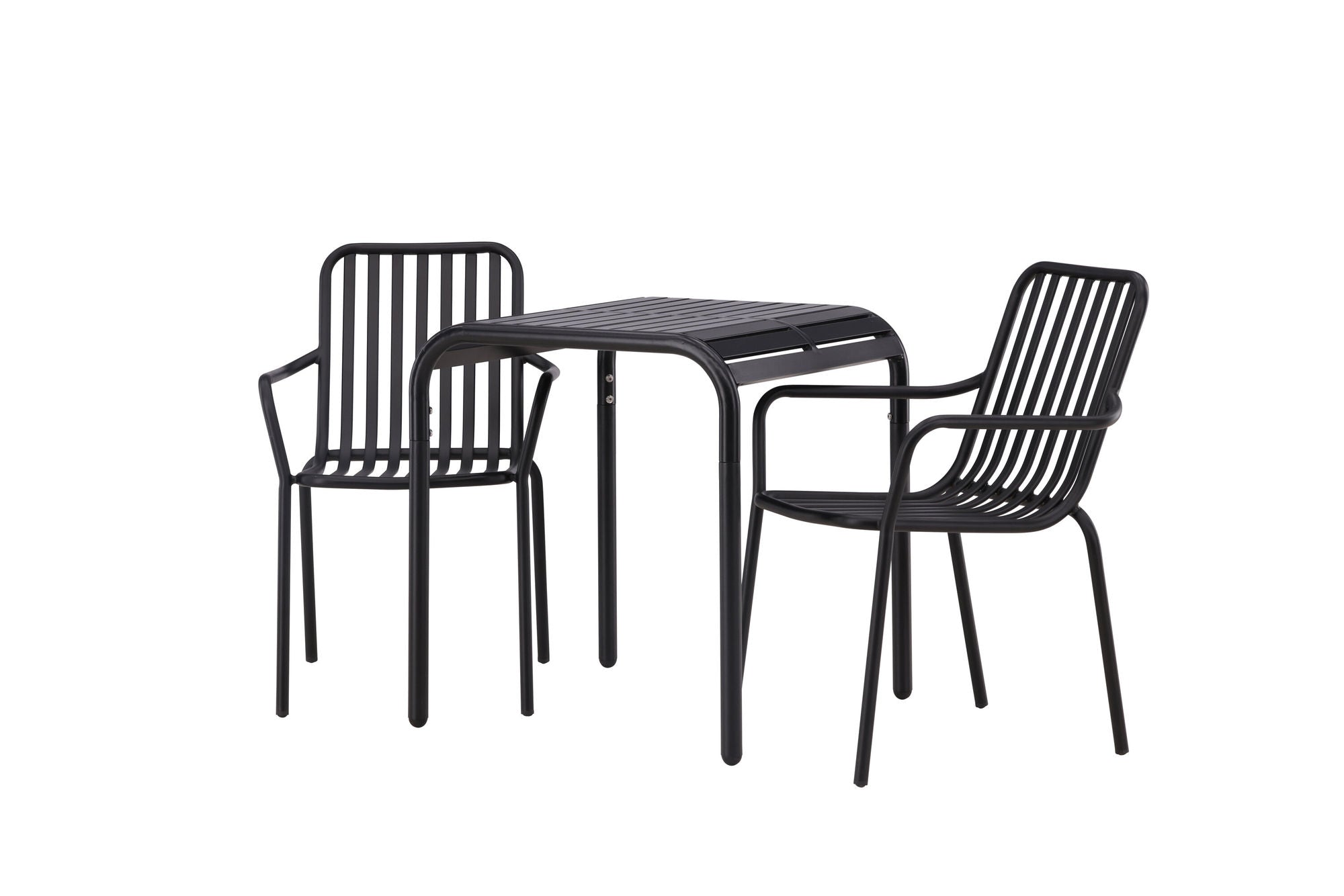 Venture Home Borneo Cafebord Aluminium - Black / Kvadrat 70*70* +Peking Diningchair Aluminium - Black / _2