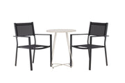 Venture Home Bacong Cafebord Steel - Beige / rund ø60** +Copacabana Stacking stol - Black/Black - Ersätter 4131-408 _2