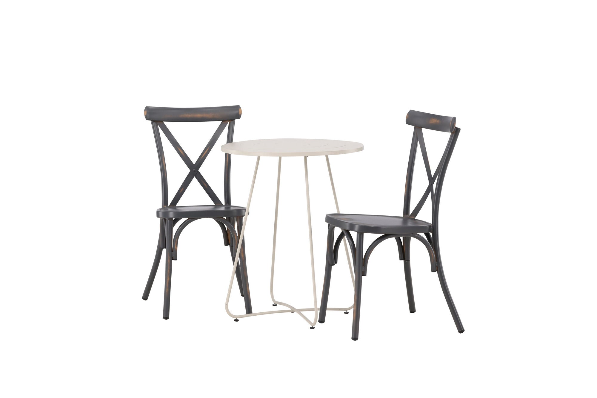 Venture Home Bacong Cafebord Steel - Beige / rund ø60** +Tablas Diningchair Aluminium - Black / _2