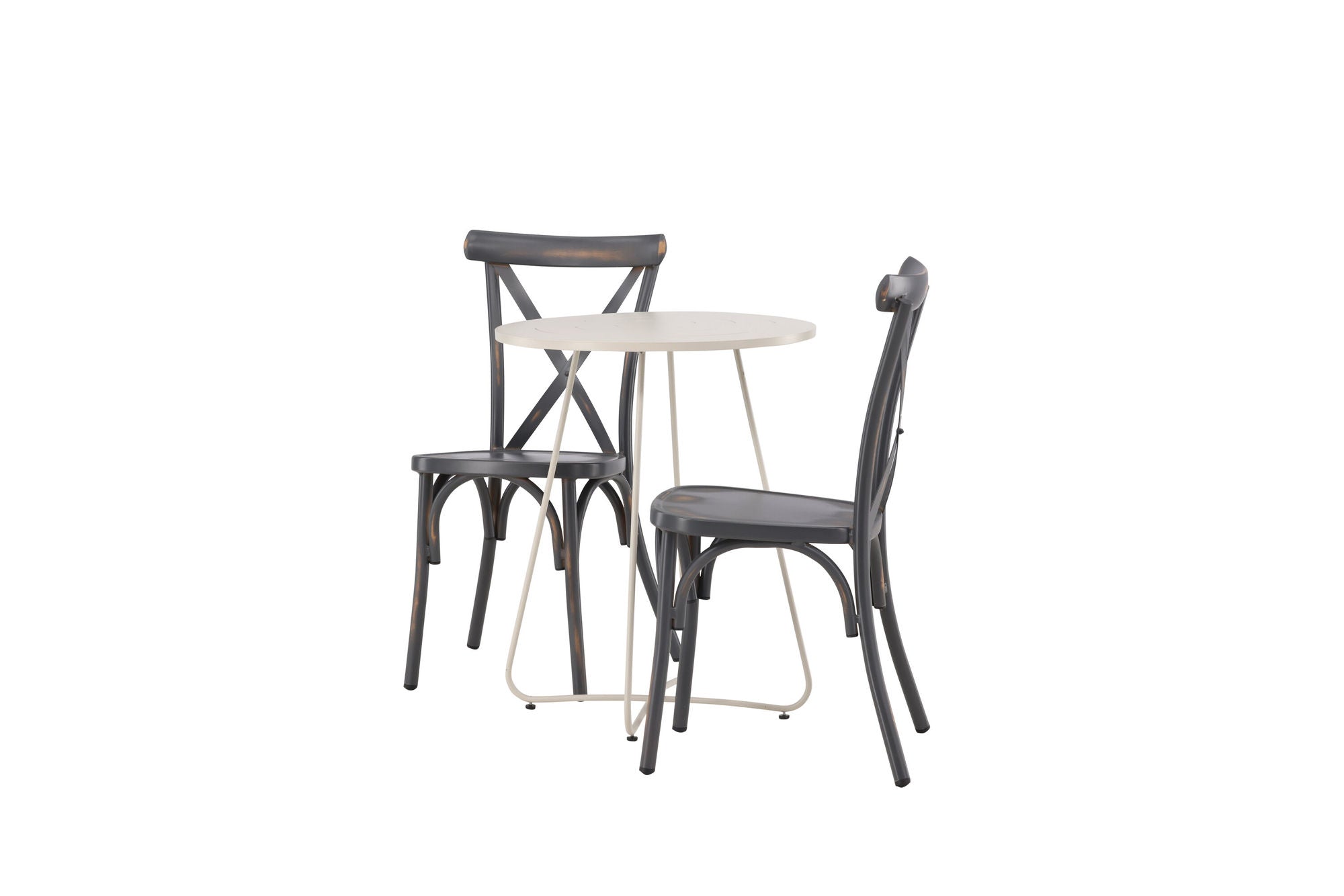 Venture Home Bacong Cafebord Steel - Beige / rund ø60** +Tablas Diningchair Aluminium - Black / _2