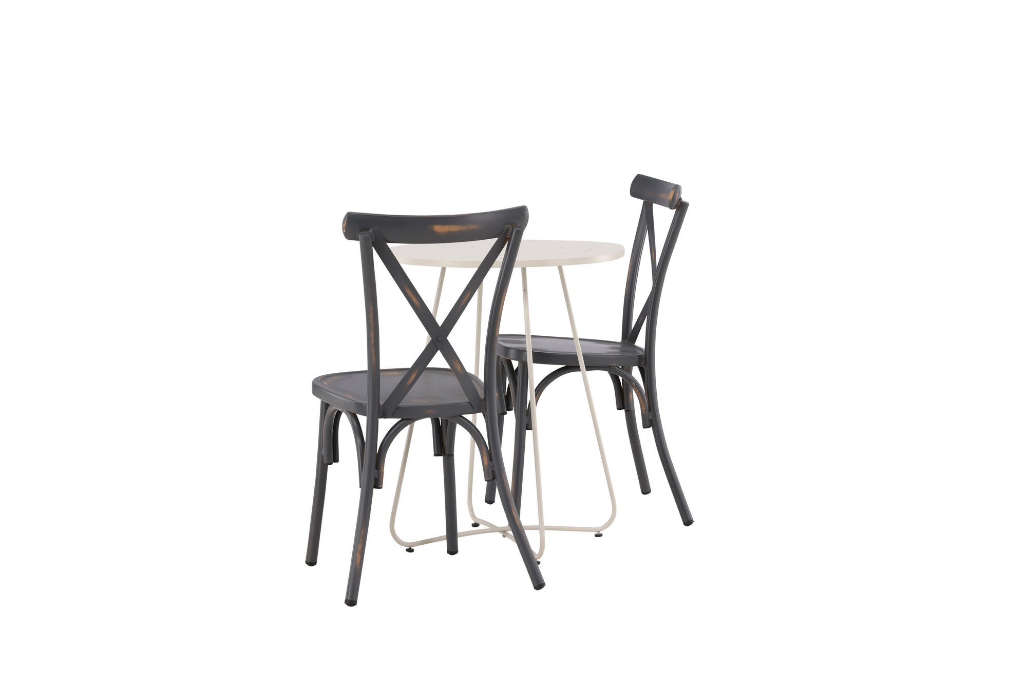 Venture Home Bacong Cafebord Steel - Beige / rund ø60** +Tablas Diningchair Aluminium - Black / _2