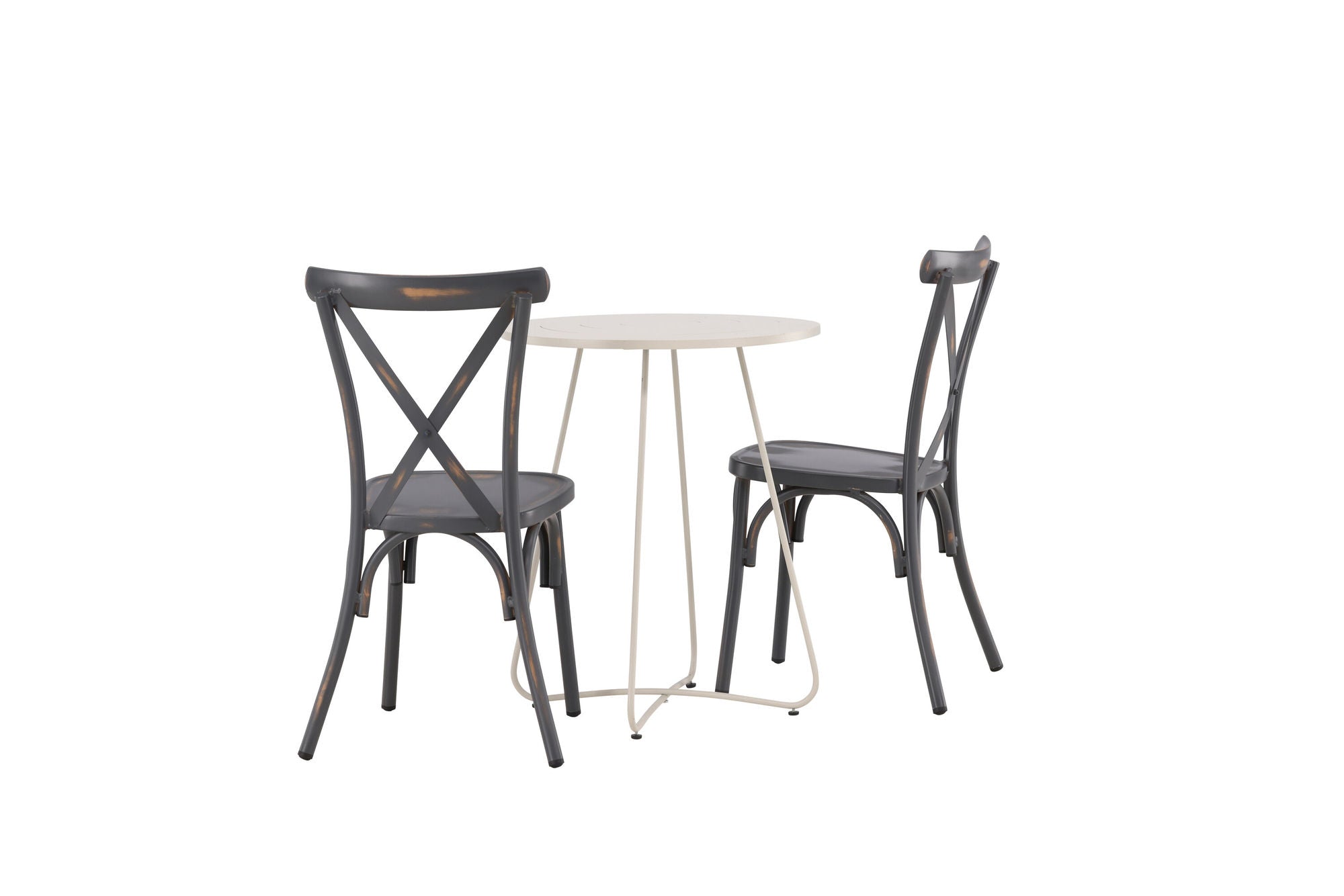 Venture Home Bacong Cafebord Steel - Beige / rund ø60** +Tablas Diningchair Aluminium - Black / _2