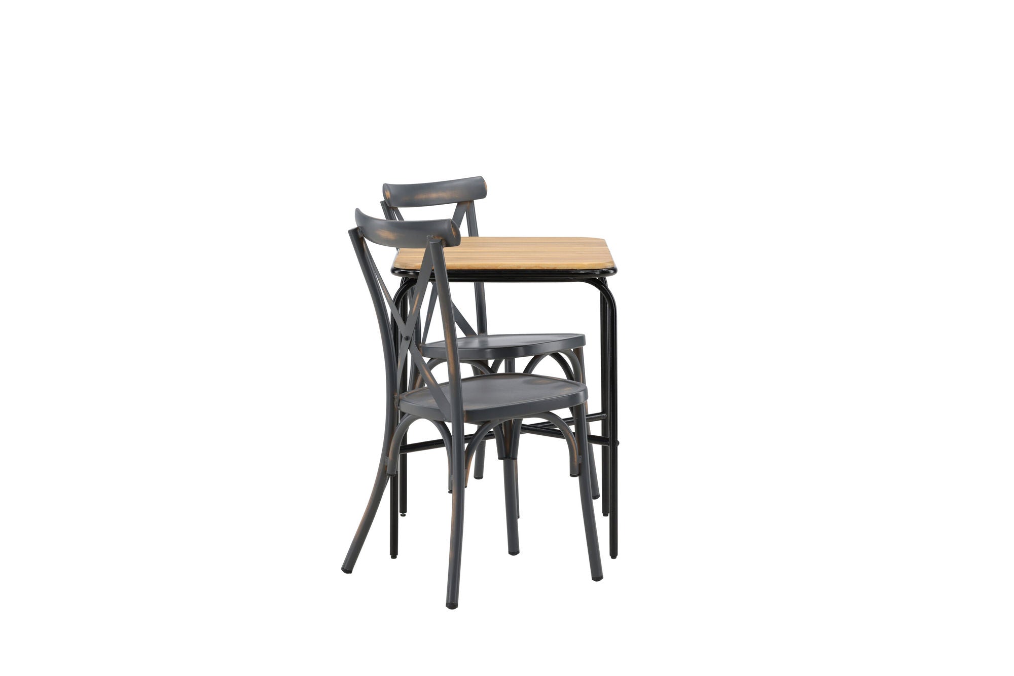 Venture Home Holmbeck Cafebord Steel - Black / Rectangular 55*70*74 +Tablas Diningchair Aluminium - Black / _2
