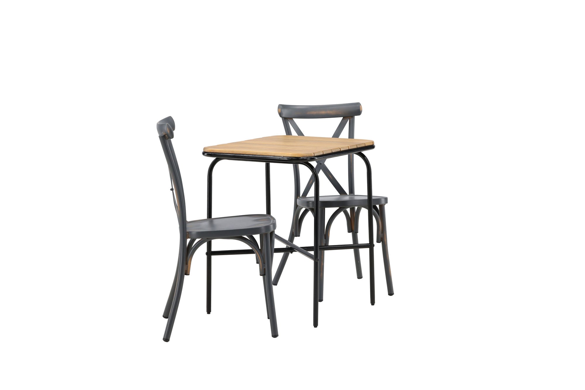 Venture Home Holmbeck Cafebord Steel - Black / Rectangular 55*70*74 +Tablas Diningchair Aluminium - Black / _2