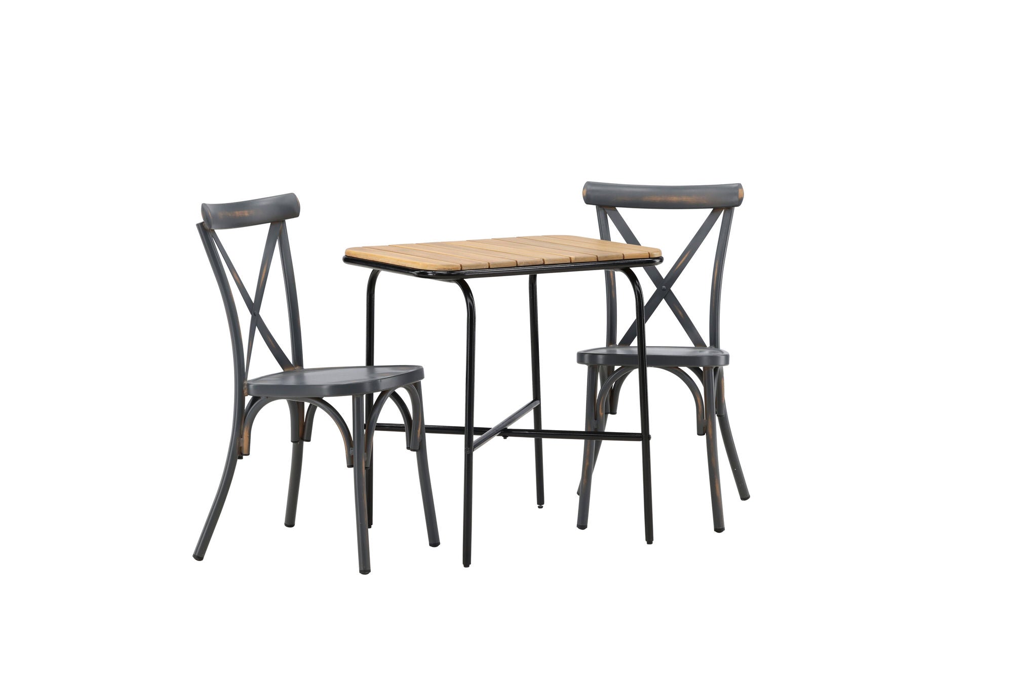 Venture Home Holmbeck Cafebord Steel - Black / Rectangular 55*70*74 +Tablas Diningchair Aluminium - Black / _2