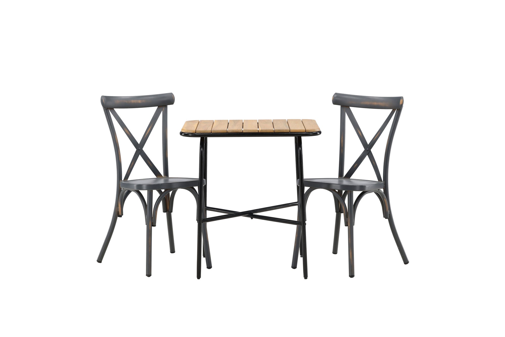 Venture Home Holmbeck Cafebord Steel - Black / Rectangular 55*70*74 +Tablas Diningchair Aluminium - Black / _2