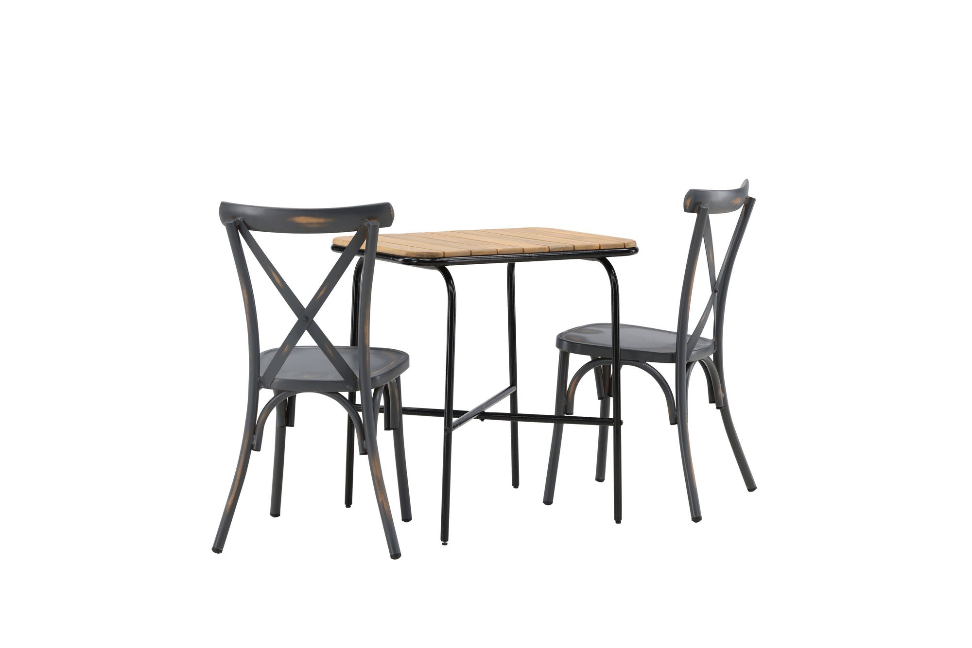 Venture Home Holmbeck Cafebord Steel - Black / Rectangular 55*70*74 +Tablas Diningchair Aluminium - Black / _2