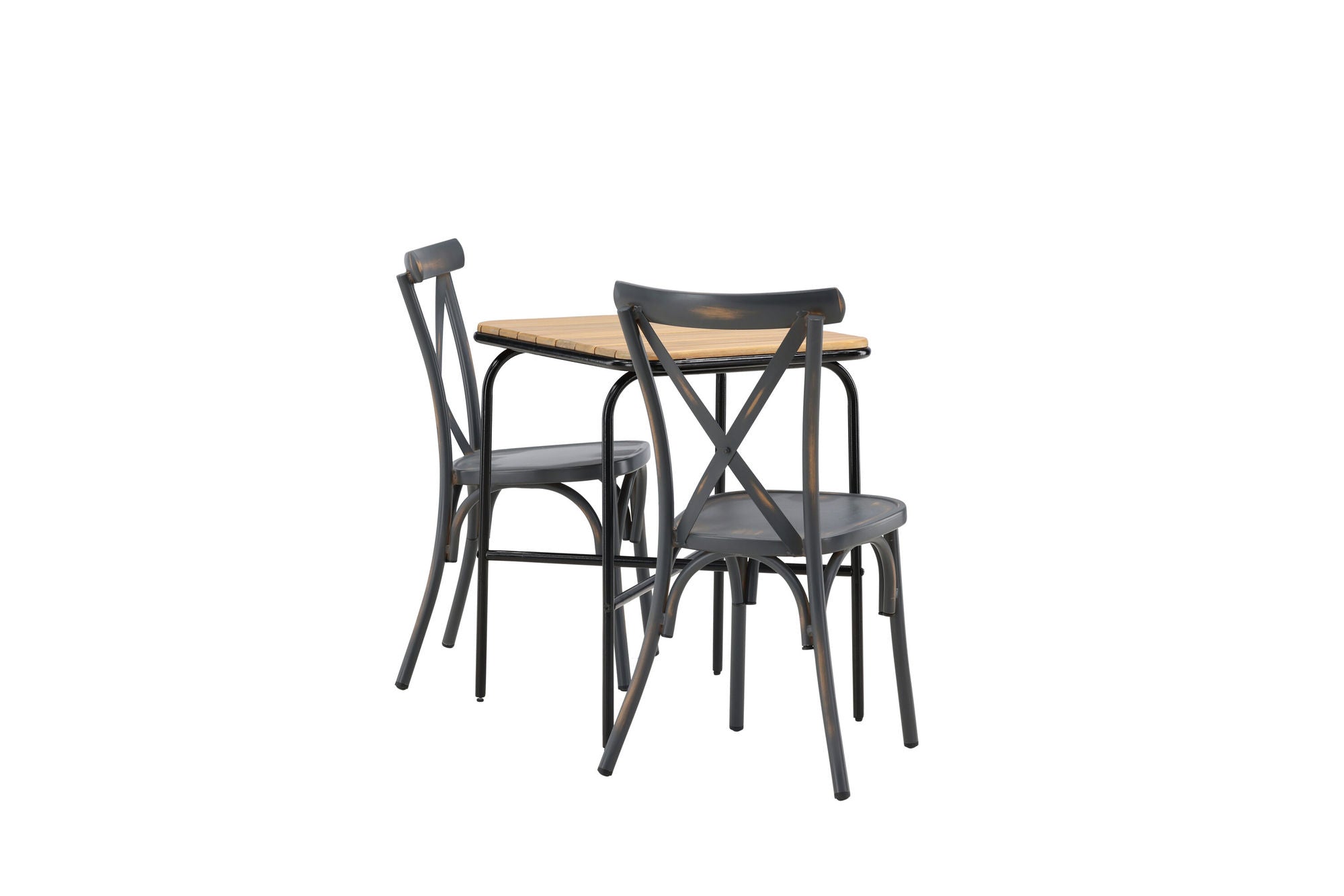 Venture Home Holmbeck Cafebord Steel - Black / Rectangular 55*70*74 +Tablas Diningchair Aluminium - Black / _2