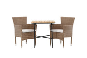 Venture Home Holmbeck Cafebord Steel - Black / Rectangular 55*70*74 +Malina Diningchair Alumnium - Nature / Wicker _2