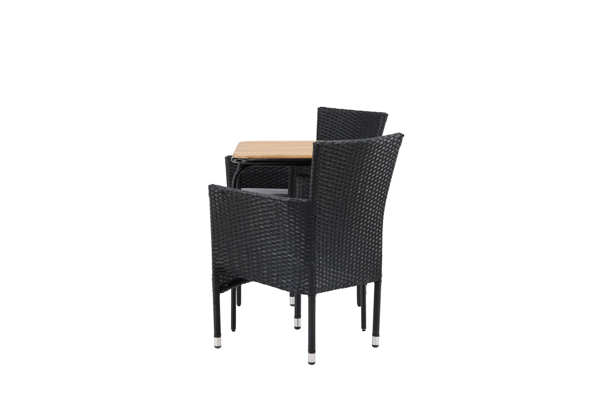 Venture Home Holmbeck Cafebord Steel - Black / Rectangular 55*70*74 +Malina Diningchair Alumnium - Black / Wicker _2