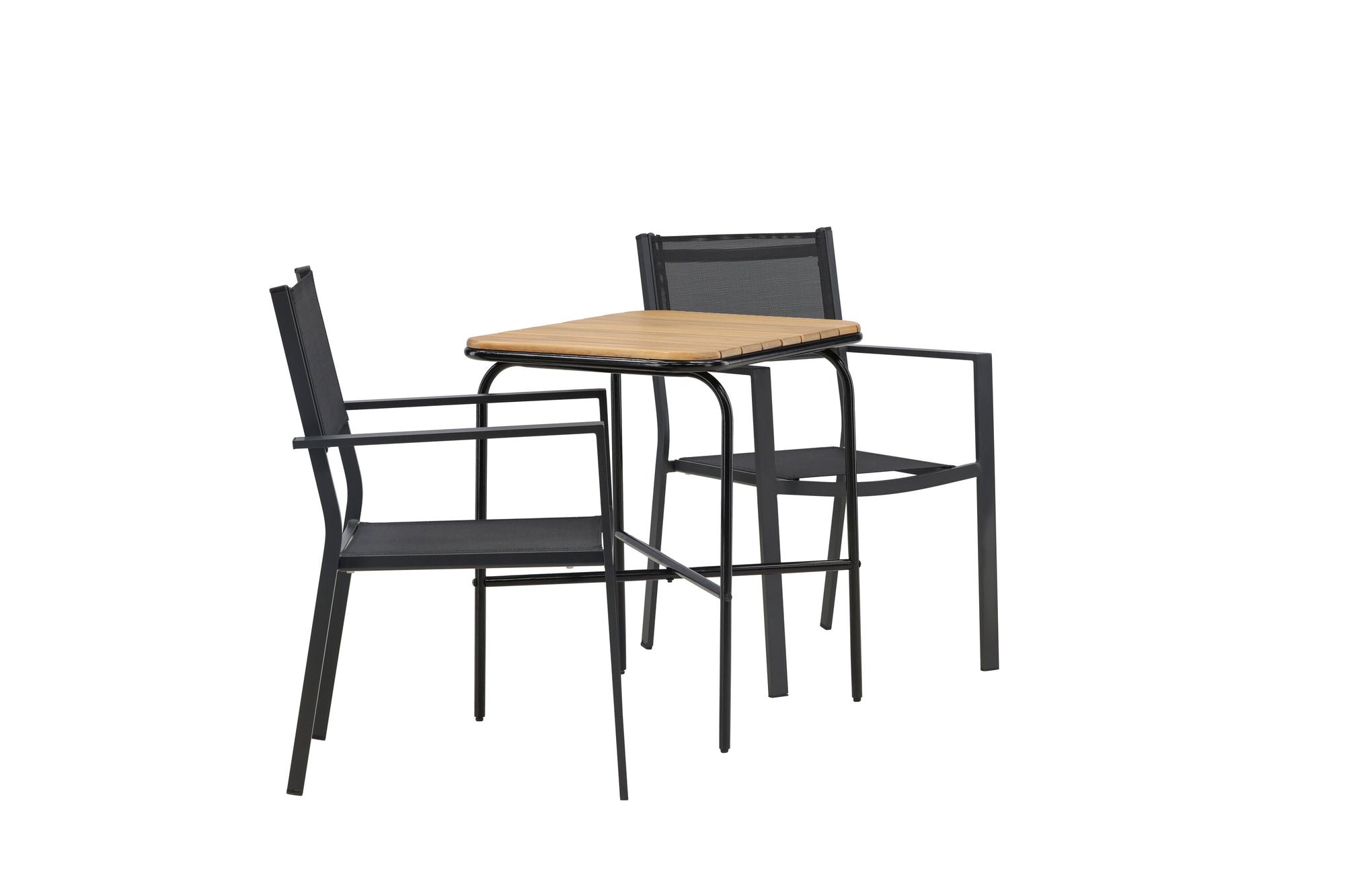 Venture Home Holmbeck Cafebord Steel - Black / Rectangular 55*70*74 +Copacabana Stacking stol - Black/Black - Ersätter 4131-408 _2