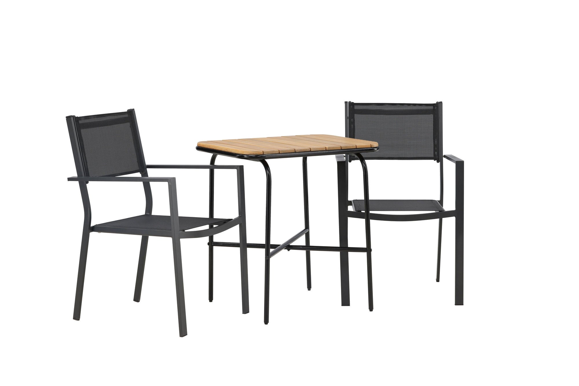 Venture Home Holmbeck Cafebord Steel - Black / Rectangular 55*70*74 +Copacabana Stacking stol - Black/Black - Ersätter 4131-408 _2