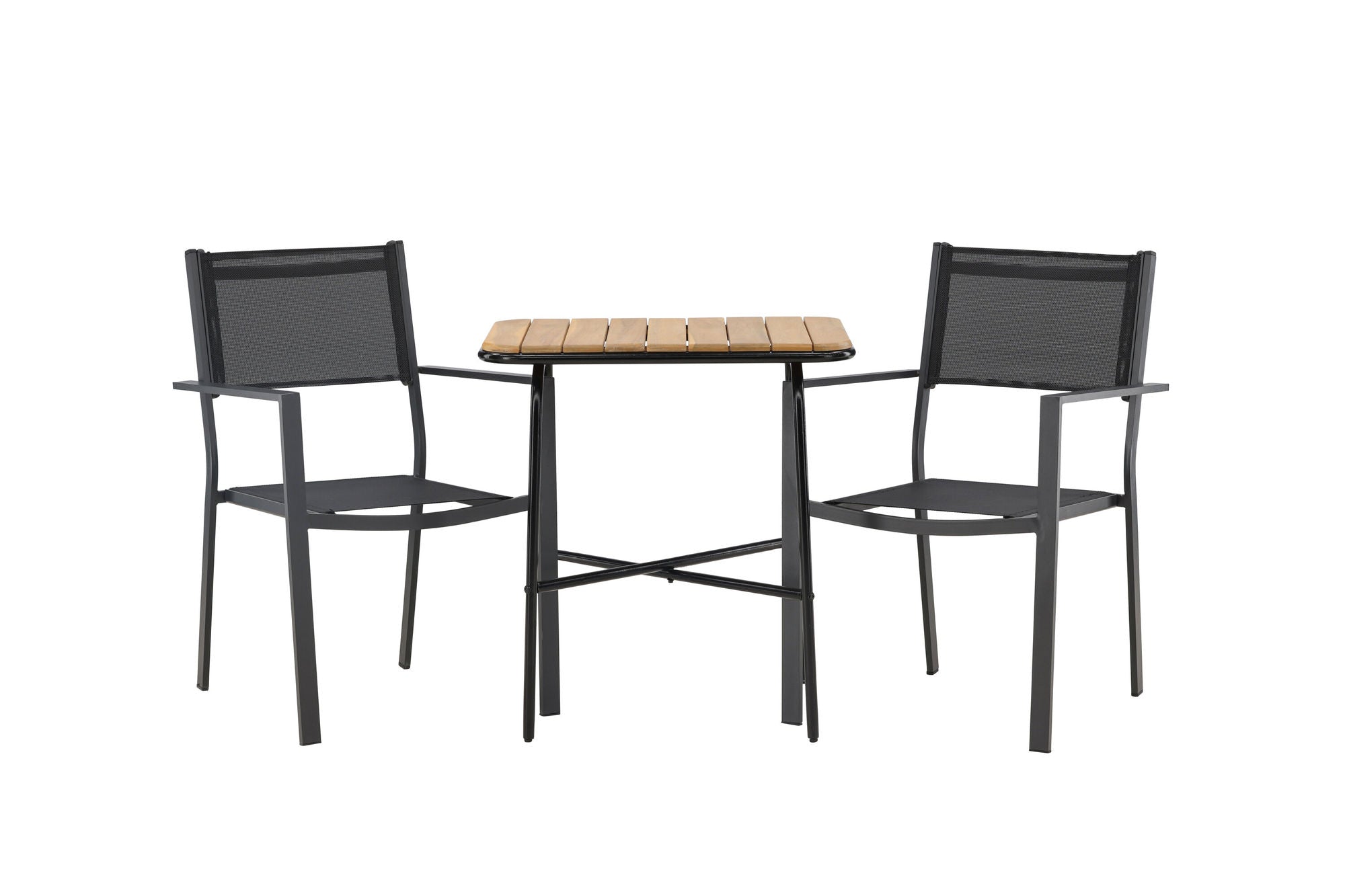 Venture Home Holmbeck Cafebord Steel - Black / Rectangular 55*70*74 +Copacabana Stacking stol - Black/Black - Ersätter 4131-408 _2