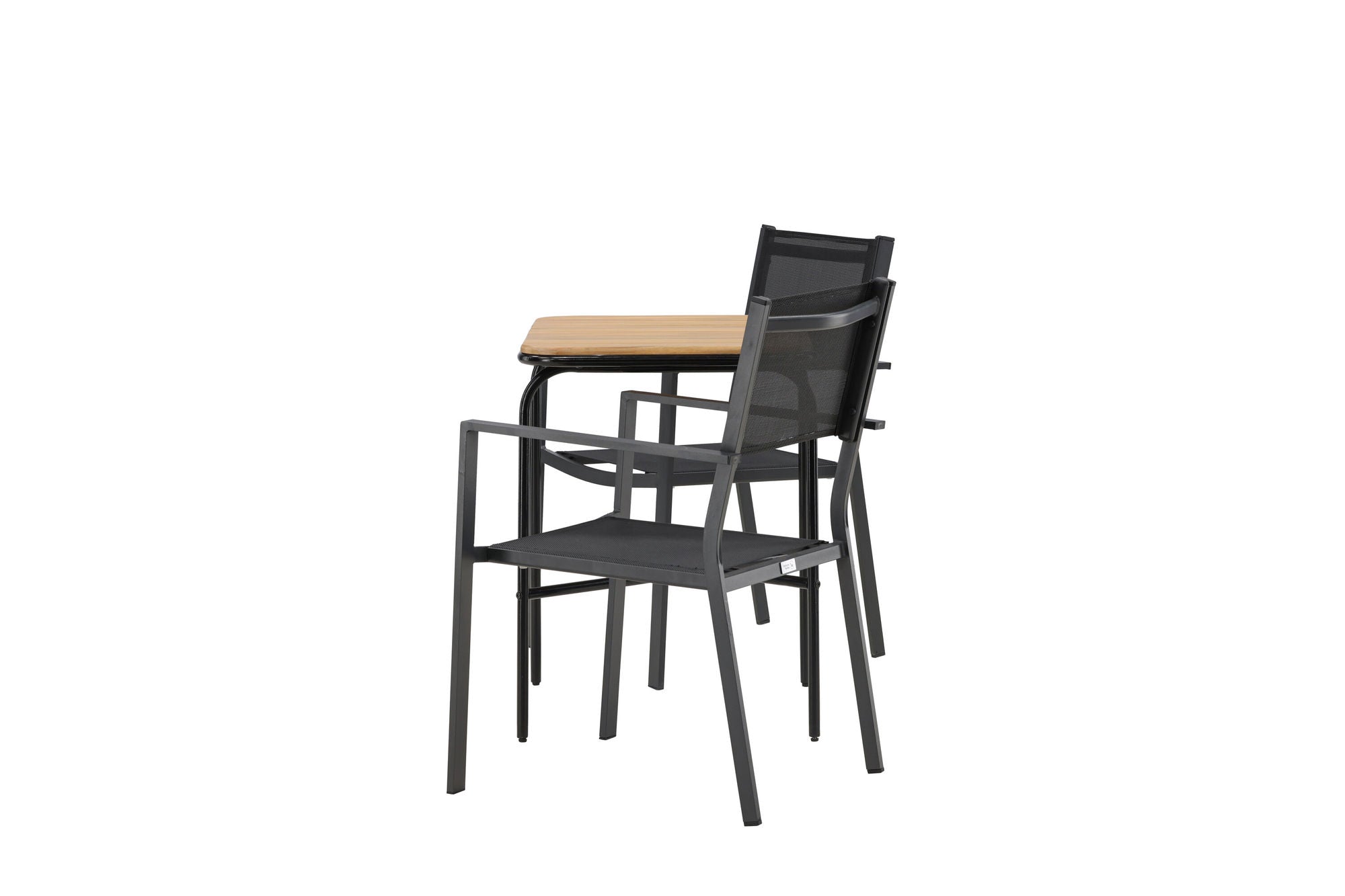 Venture Home Holmbeck Cafebord Steel - Black / Rectangular 55*70*74 +Copacabana Stacking stol - Black/Black - Ersätter 4131-408 _2