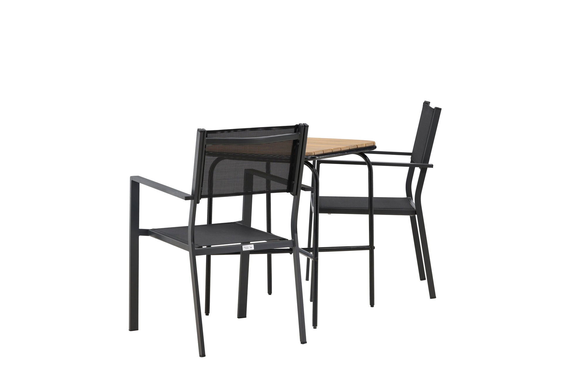 Venture Home Holmbeck Cafebord Steel - Black / Rectangular 55*70*74 +Copacabana Stacking stol - Black/Black - Ersätter 4131-408 _2