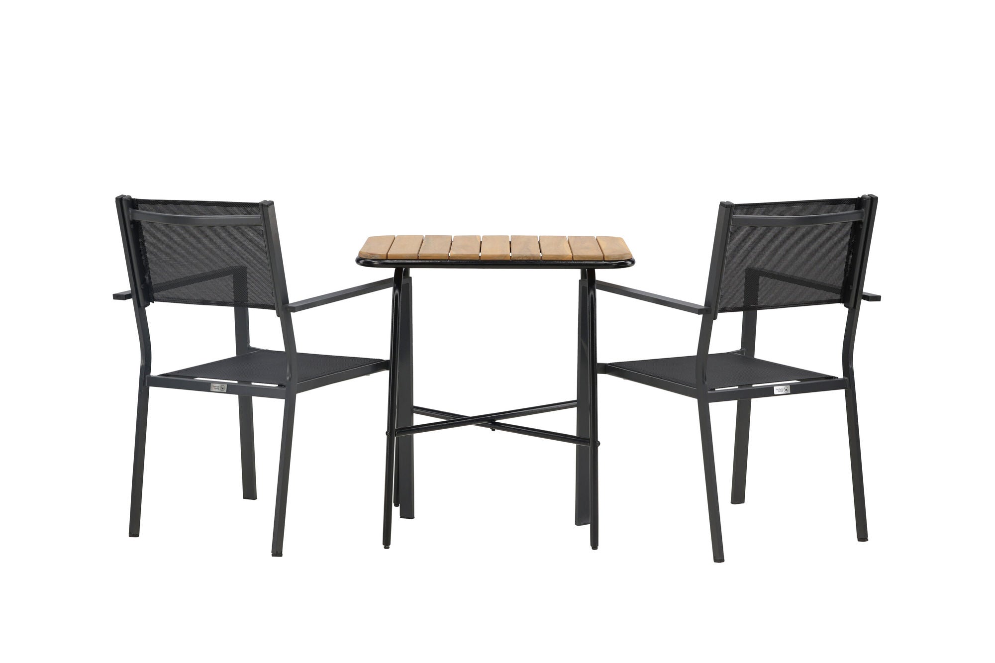 Venture Home Holmbeck Cafebord Steel - Black / Rectangular 55*70*74 +Copacabana Stacking stol - Black/Black - Ersätter 4131-408 _2