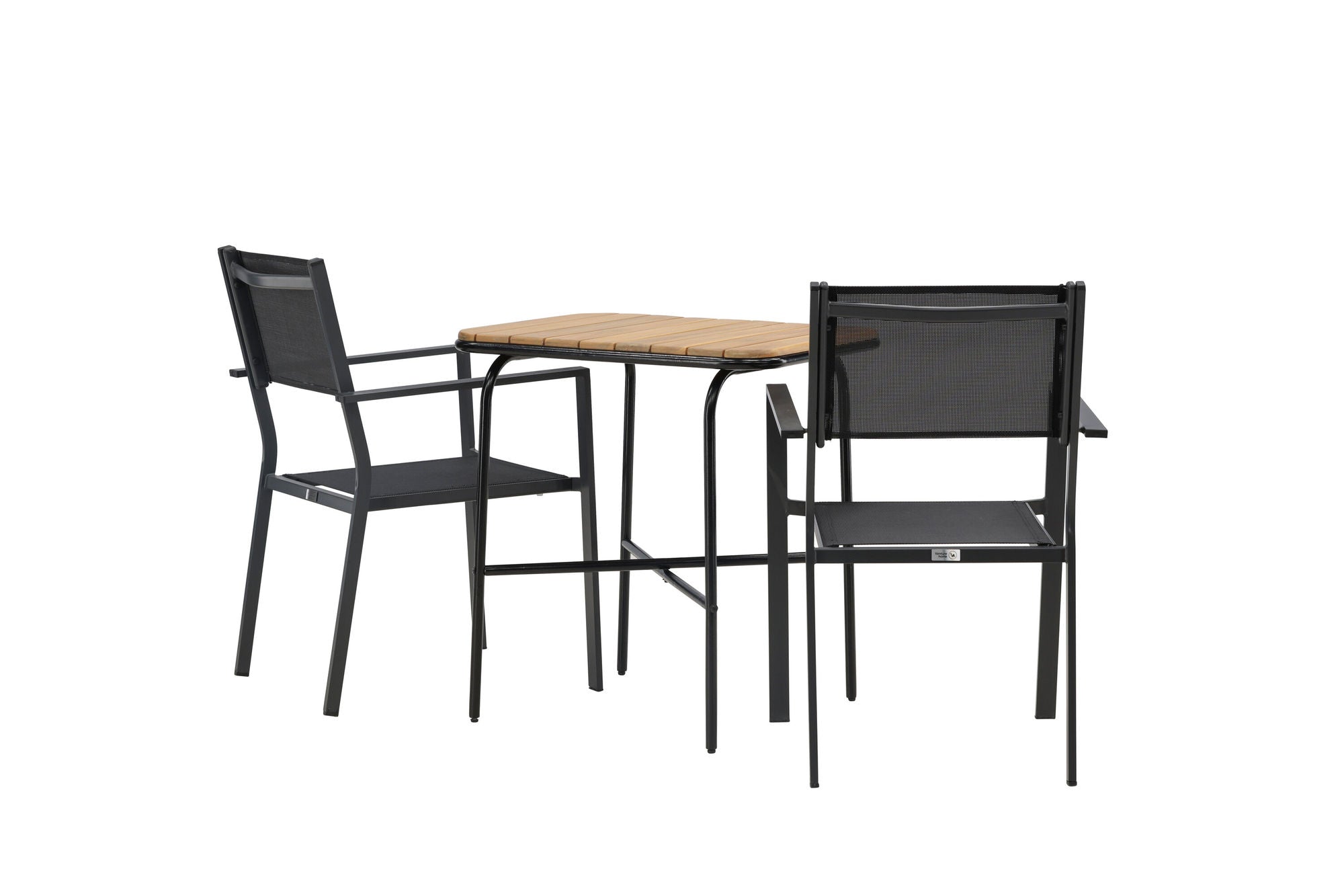 Venture Home Holmbeck Cafebord Steel - Black / Rectangular 55*70*74 +Copacabana Stacking stol - Black/Black - Ersätter 4131-408 _2