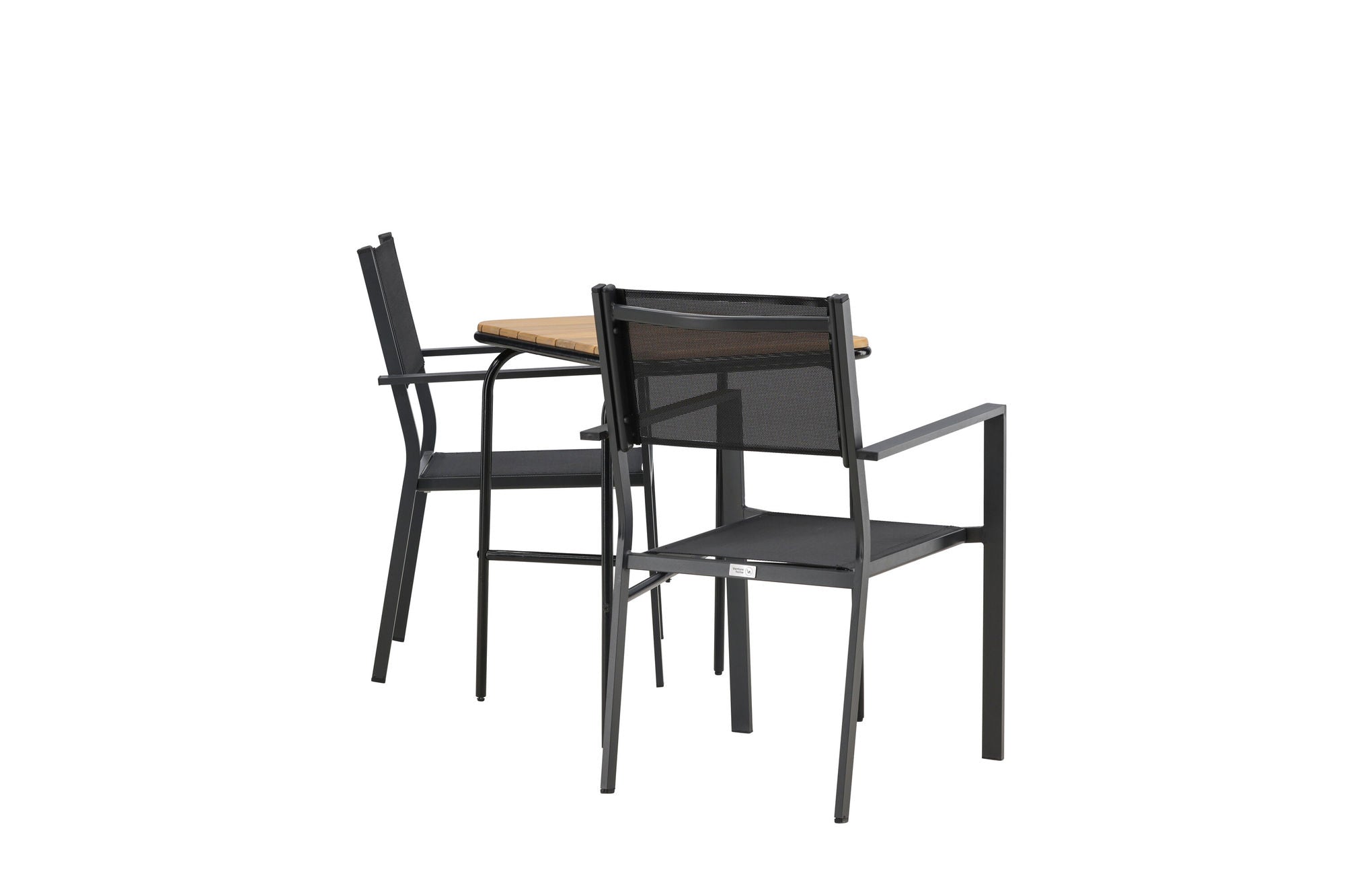 Venture Home Holmbeck Cafebord Steel - Black / Rectangular 55*70*74 +Copacabana Stacking stol - Black/Black - Ersätter 4131-408 _2
