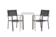 Venture Home Borneo Cafebord Aluminium - Beige / Kvadrat 70*70* +Copacabana Stacking stol - Black/Black - Ersätter 4131-408 _2