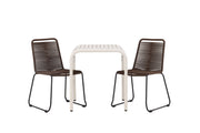 Venture Home Borneo Cafebord Aluminium - Beige / Kvadrat 70*70* +Lindos Diningchair Aluminium - Black / _2