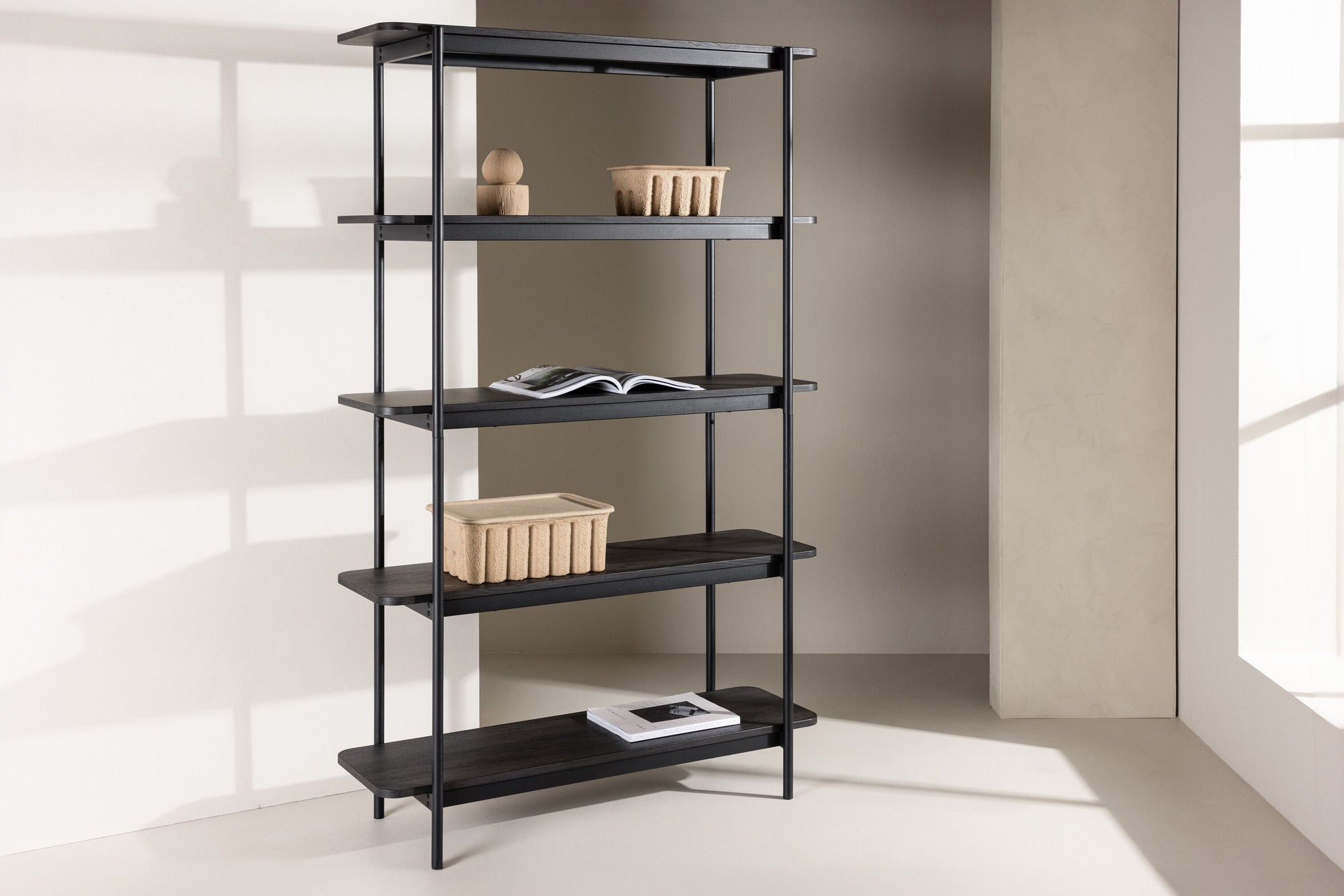 Vind Heim reol 190 cm - Black / Black FSC 100%