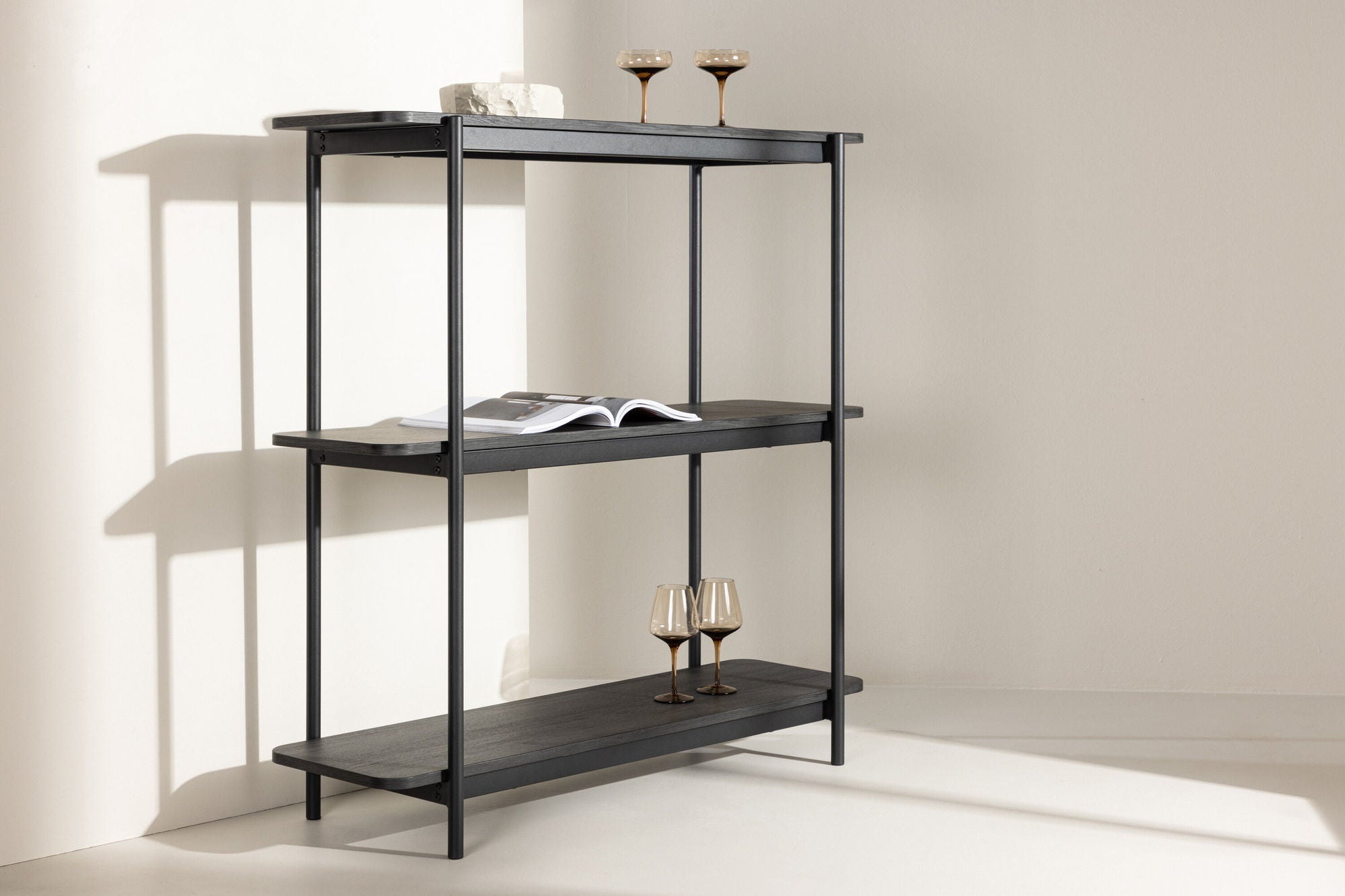 Vind Heim reol 120 cm - Black / Black FSC 100%