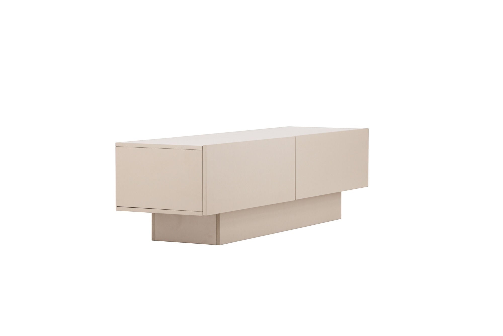 Venture Home Cuenca TV bænk - Beige / Black glass Melamine/Glass