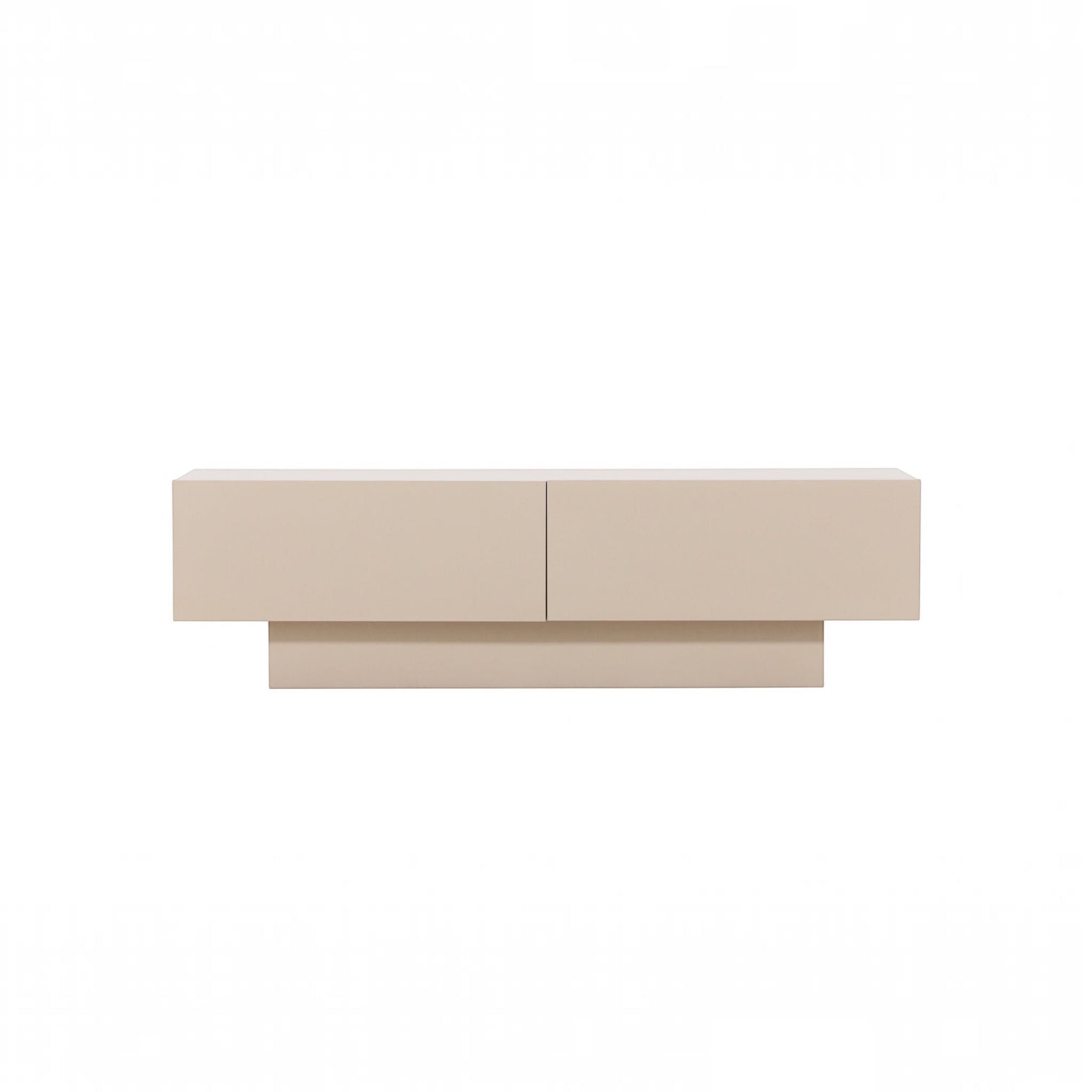 Venture Home Cuenca TV bænk - Beige / Black glass Melamine/Glass