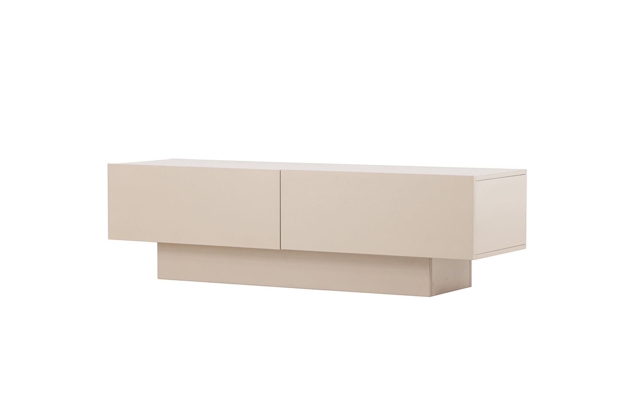 Venture Home Cuenca TV bænk - Beige / Black glass Melamine/Glass