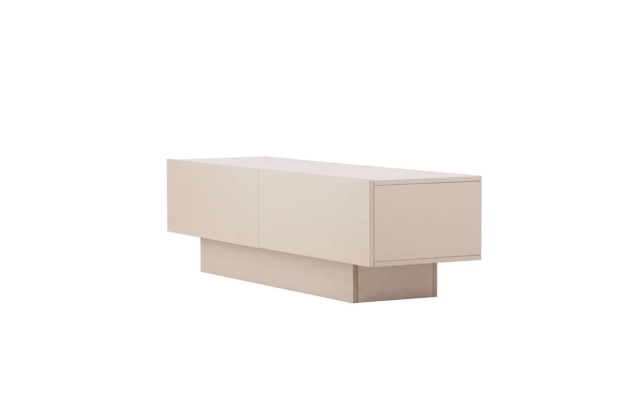 Venture Home Cuenca TV bænk - Beige / Black glass Melamine/Glass