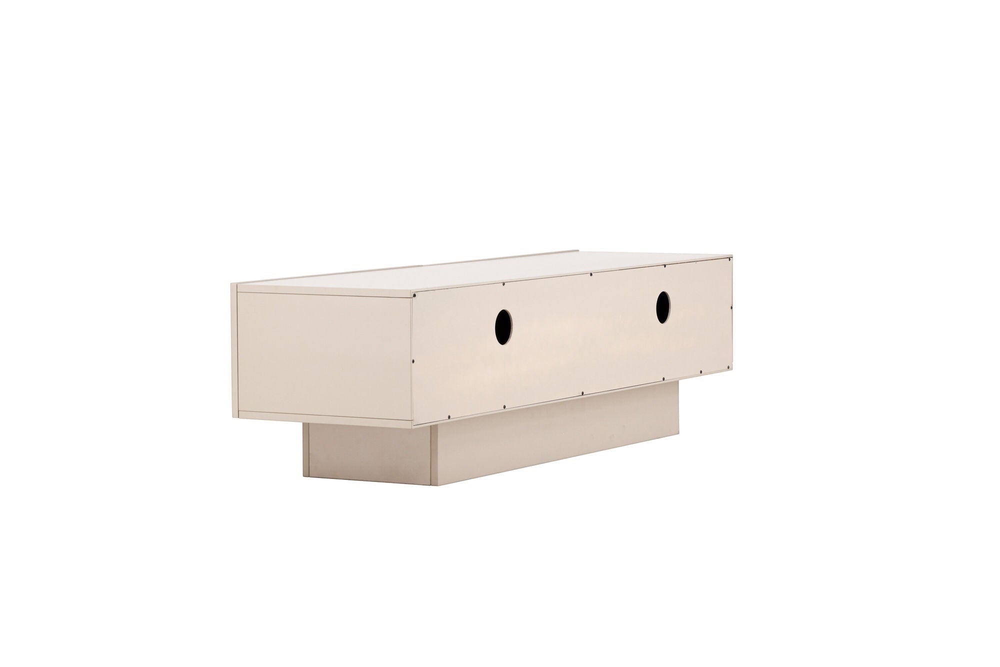 Venture Home Cuenca TV bænk - Beige / Black glass Melamine/Glass